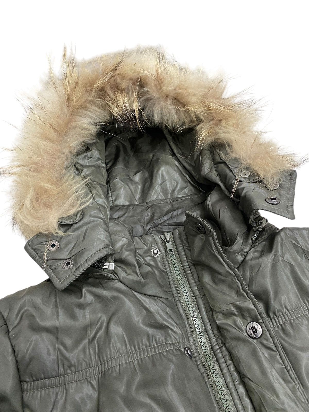 Yasuyuki Ishii Manics Light Fur Zipper Hoodie Puffle Winter Olive Green Size US S / EU 44-46 / 1 - 12 Thumbnail
