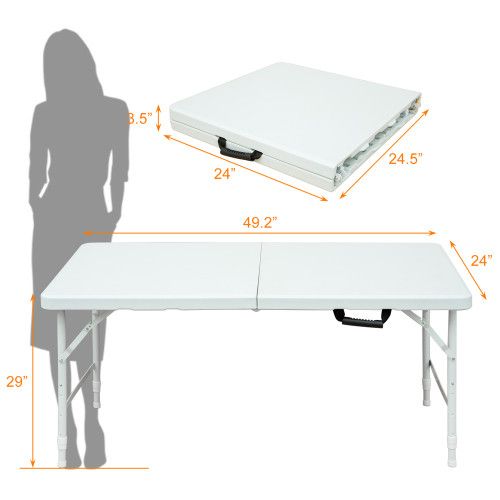 Designer × Homemade 4ft Portable Folding Table Indoor&Outdoor Maximum Weight 135 Size US L / EU 52-54 / 3 - 2 Thumbnail
