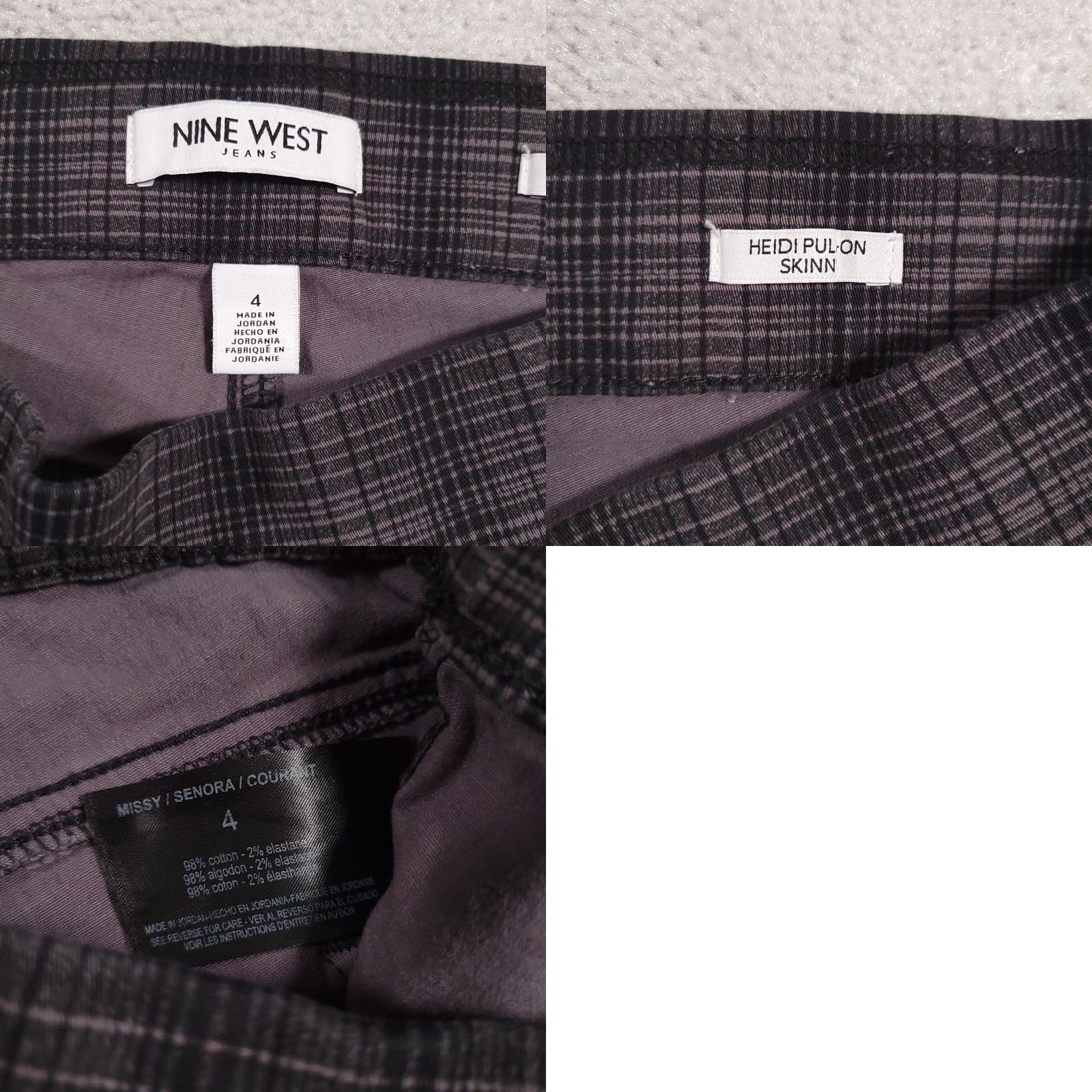 Nine West Nine West Heidi Pull-On Skinny Stretch Pant Women's 4 Gray Glasgow Plaid Pants Size 27" / US 4 / IT 40 - 9 Thumbnail