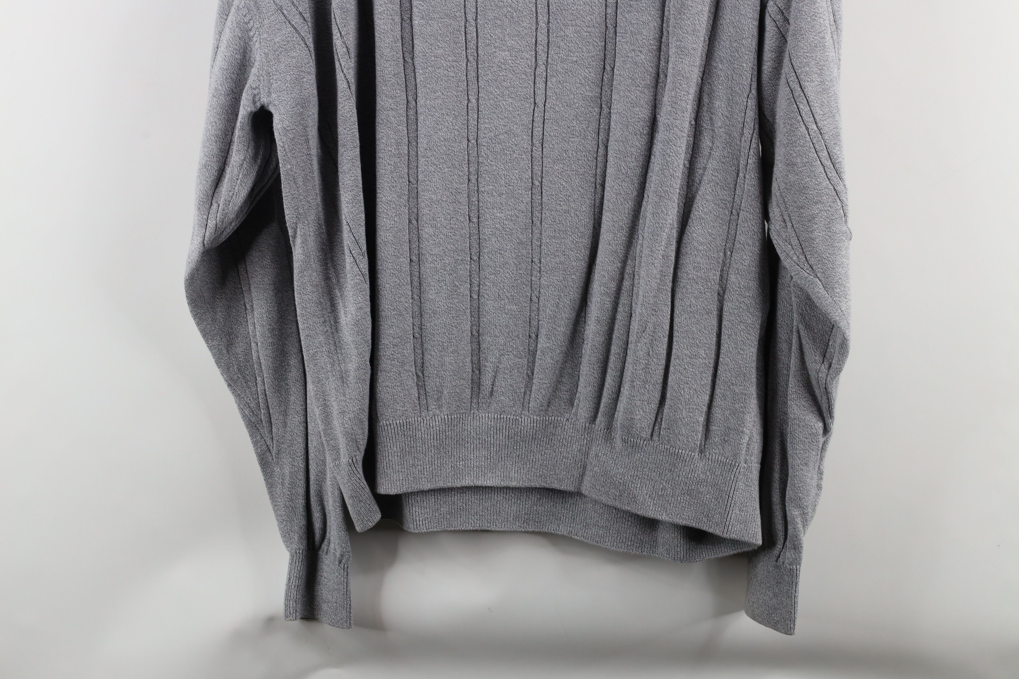 Vintage Vintage 90s Streetwear Cable Knit Crewneck Sweater Gray Size US L / EU 52-54 / 3 - 8 Thumbnail