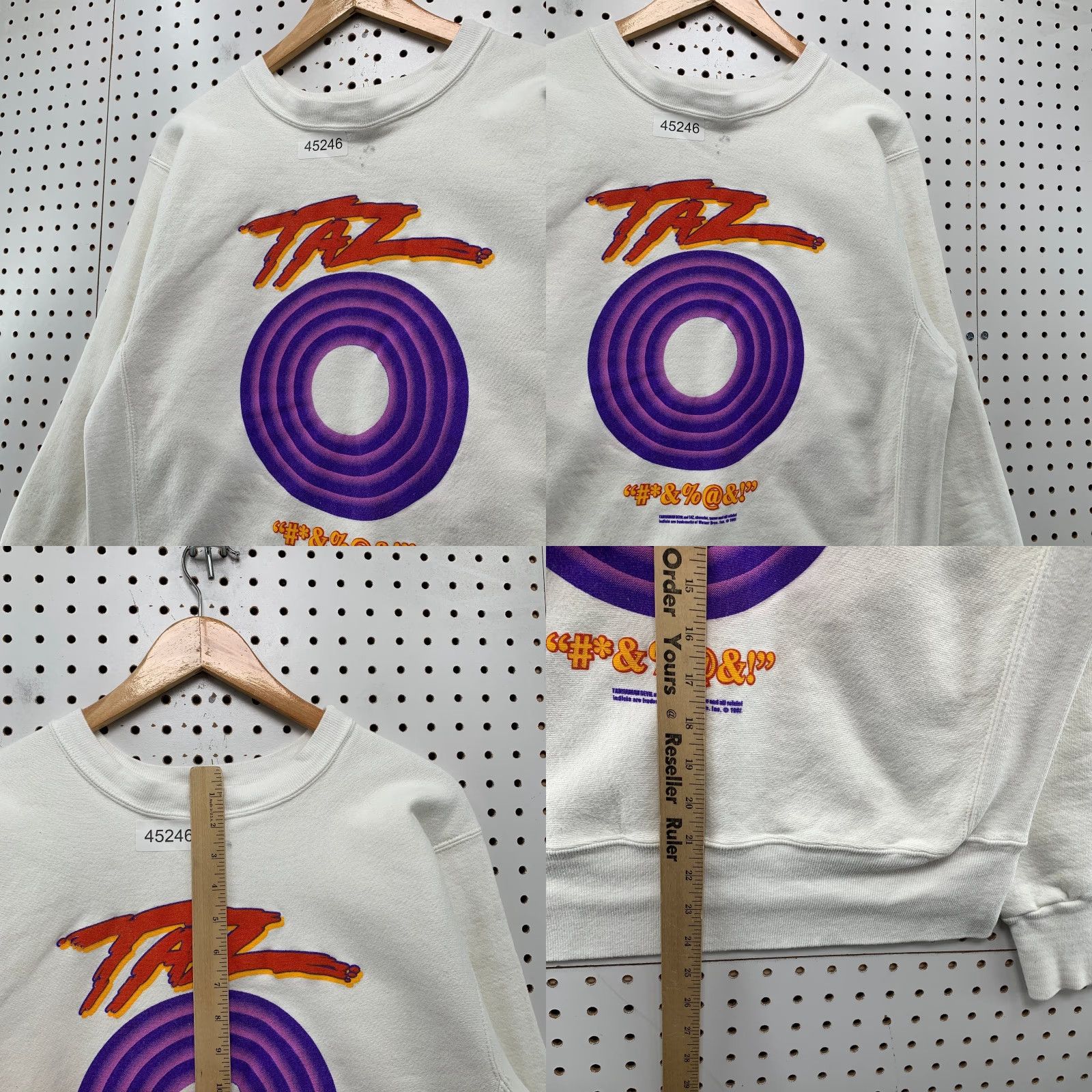 Vintage VINTAGE Taz Sweatshirt Mens M White Looney Tunes Crewneck Made USA Shirt Size US M / EU 48-50 / 2 - 8 Thumbnail