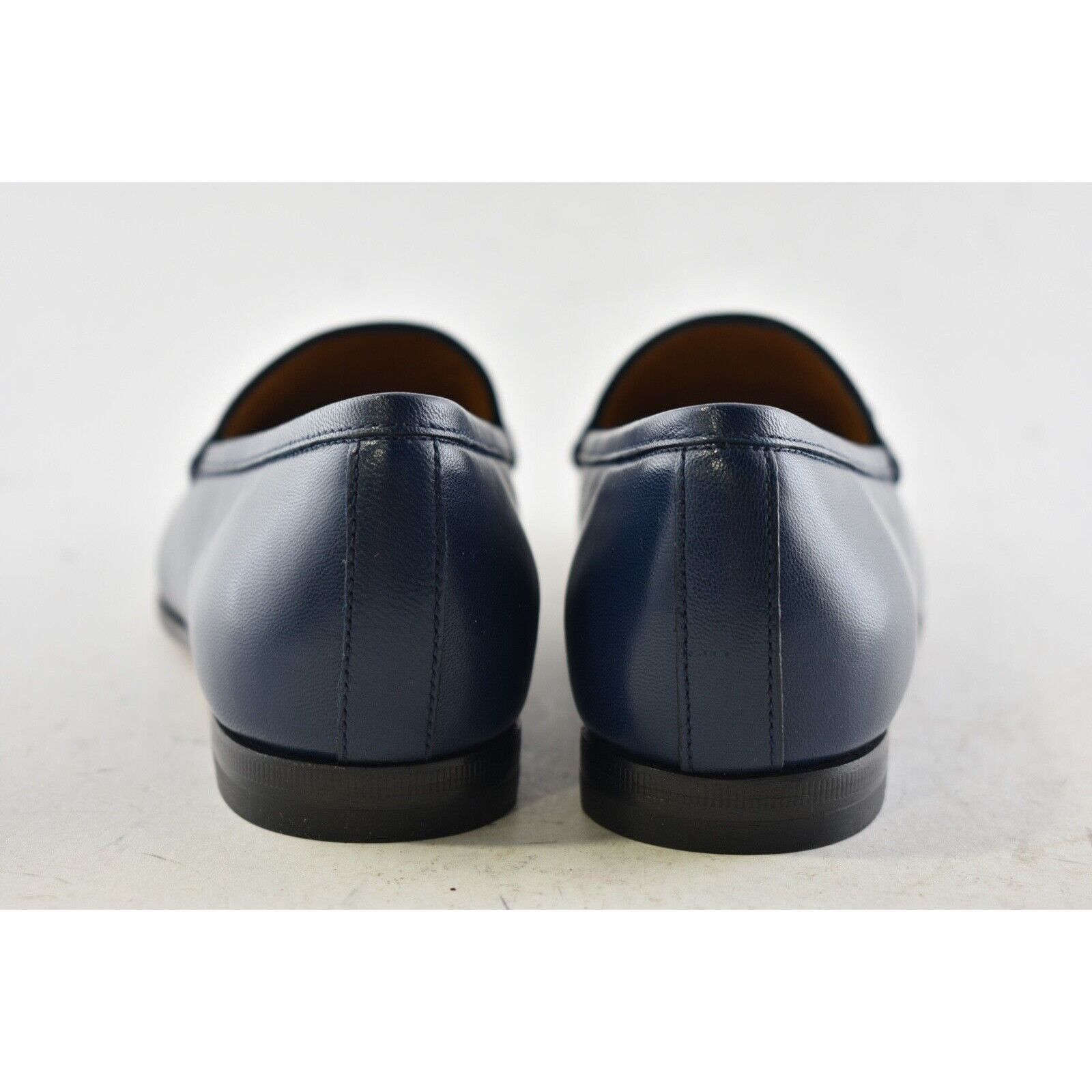 Gucci Gucci New Jordaan Blue Leather GG Logo Horsebit Loafer Size US 5 / IT 35 - 11 Thumbnail