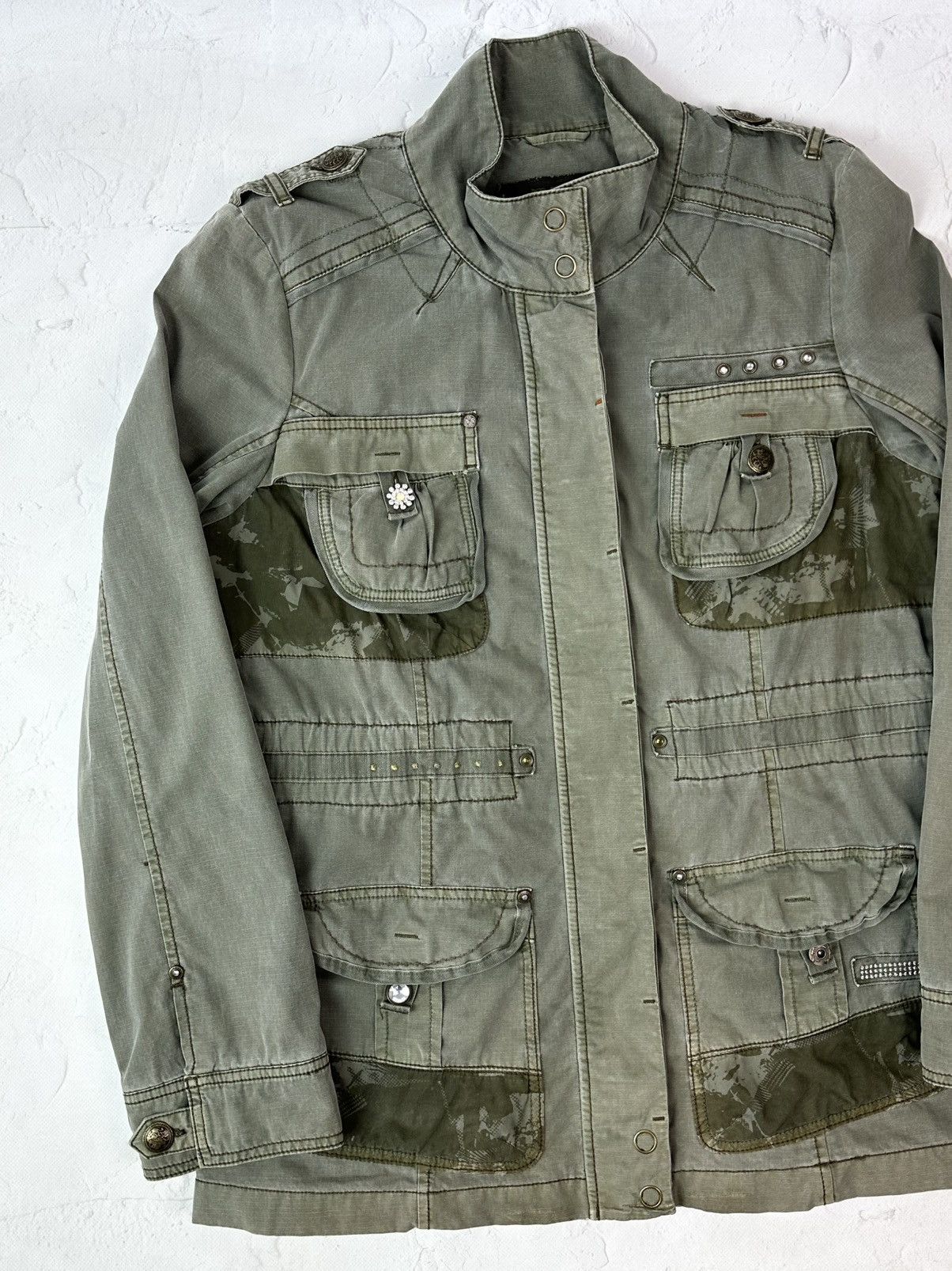 Vintage Vintage Military Khaki Long Sleeve Women’s Jacket Size XXL / US 16-18 / IT 52-54 - 3 Thumbnail