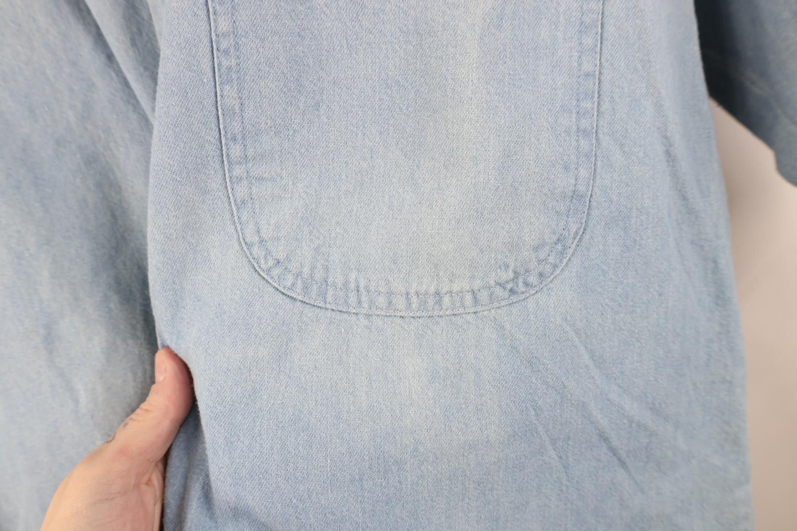 Vintage Vintage 90s Streetwear Short Sleeve Denim Button Down Shirt Size US M / EU 48-50 / 2 - 9 Thumbnail