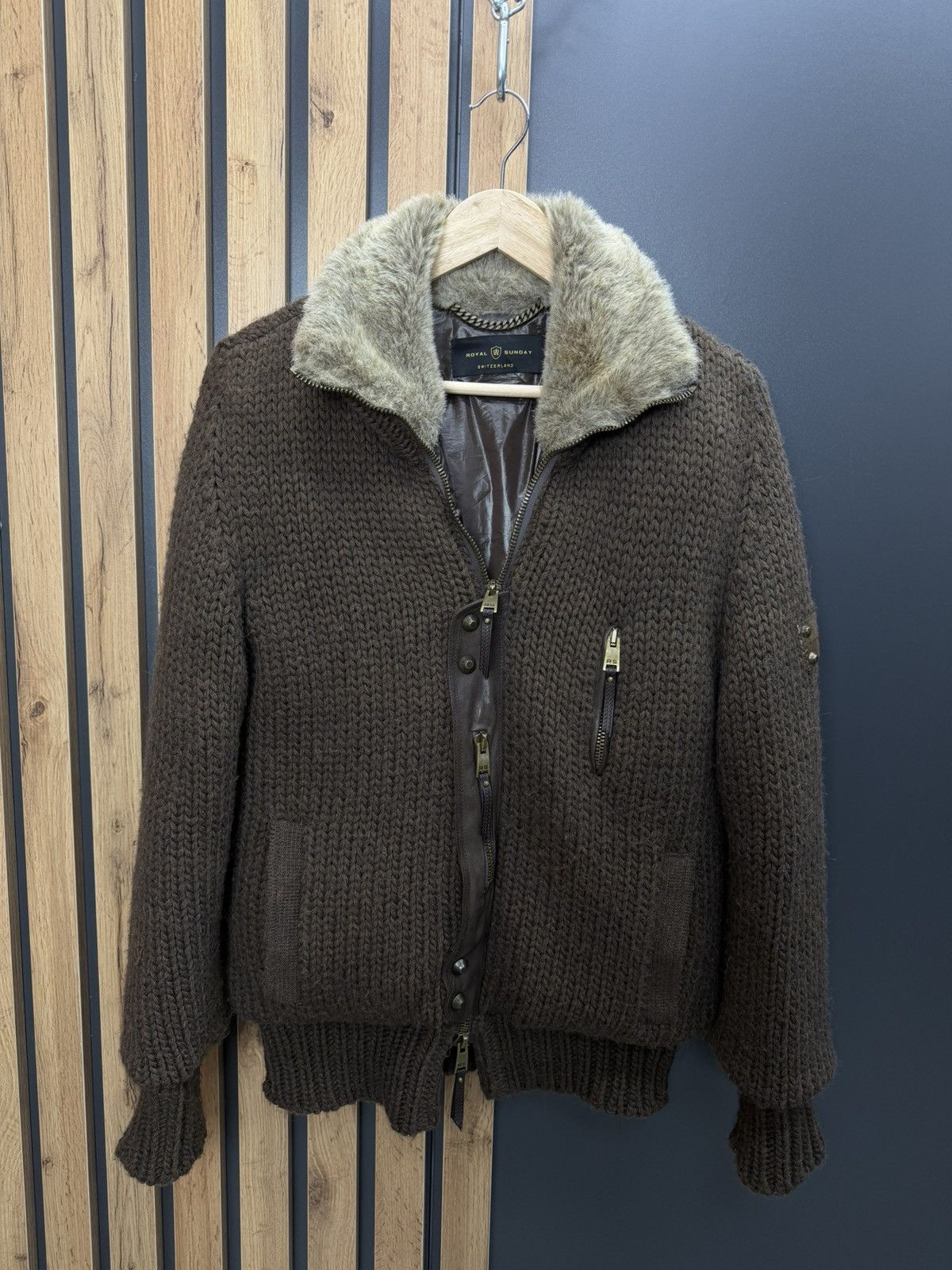 Other Royal Sunday Alpaca Wool Knit Jacket Brown Size 48 Size US M / EU 48-50 / 2 - 2 Thumbnail