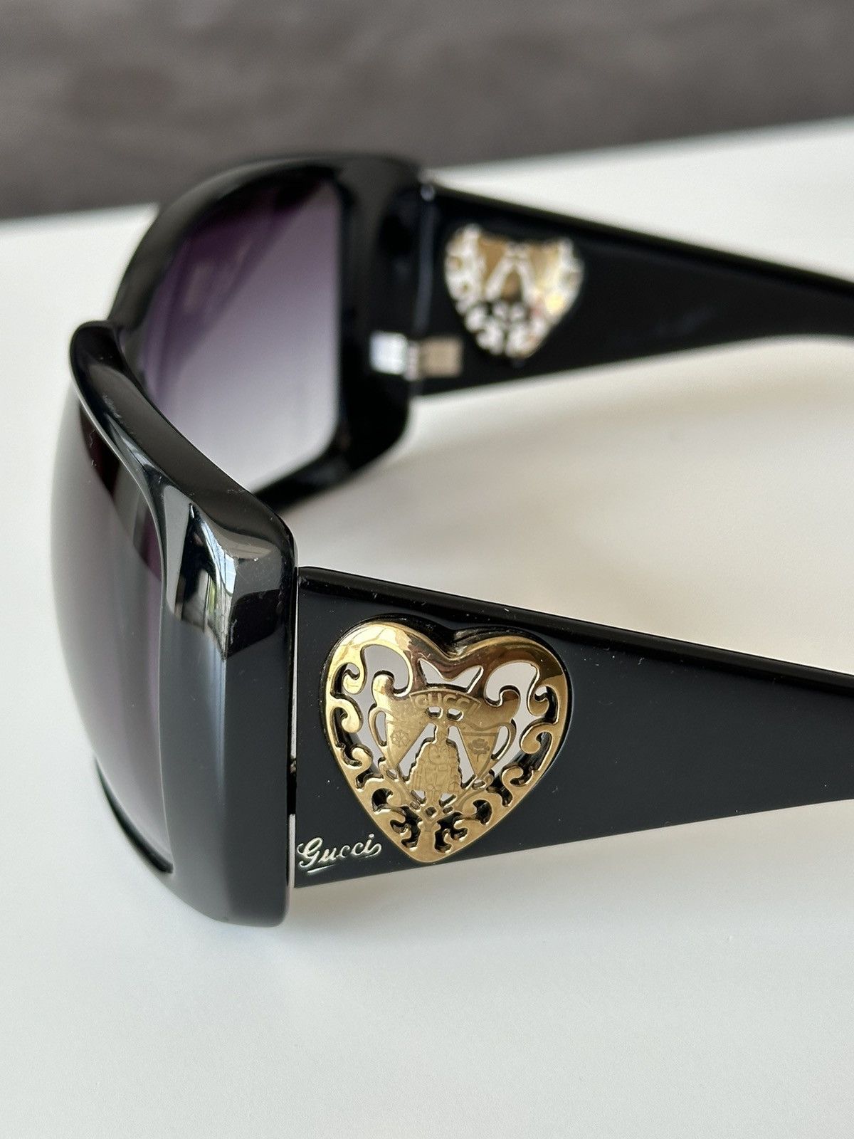 Gucci GUCCI Square Heart Brown Sunglasses GG 3058/S Vintage Y2K Size ONE SIZE - 4 Thumbnail