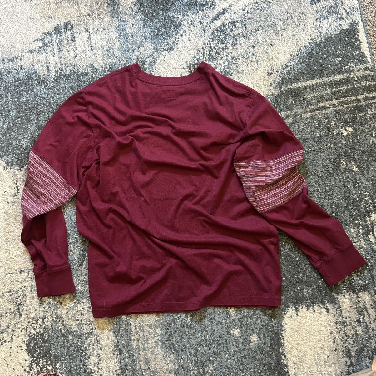 Supreme AUTUMN 2019 MiNDFUCK L/S MAROON OMBRE iNTARSiA STRiPE PATCH Size US L / EU 52-54 / 3 - 6 Thumbnail