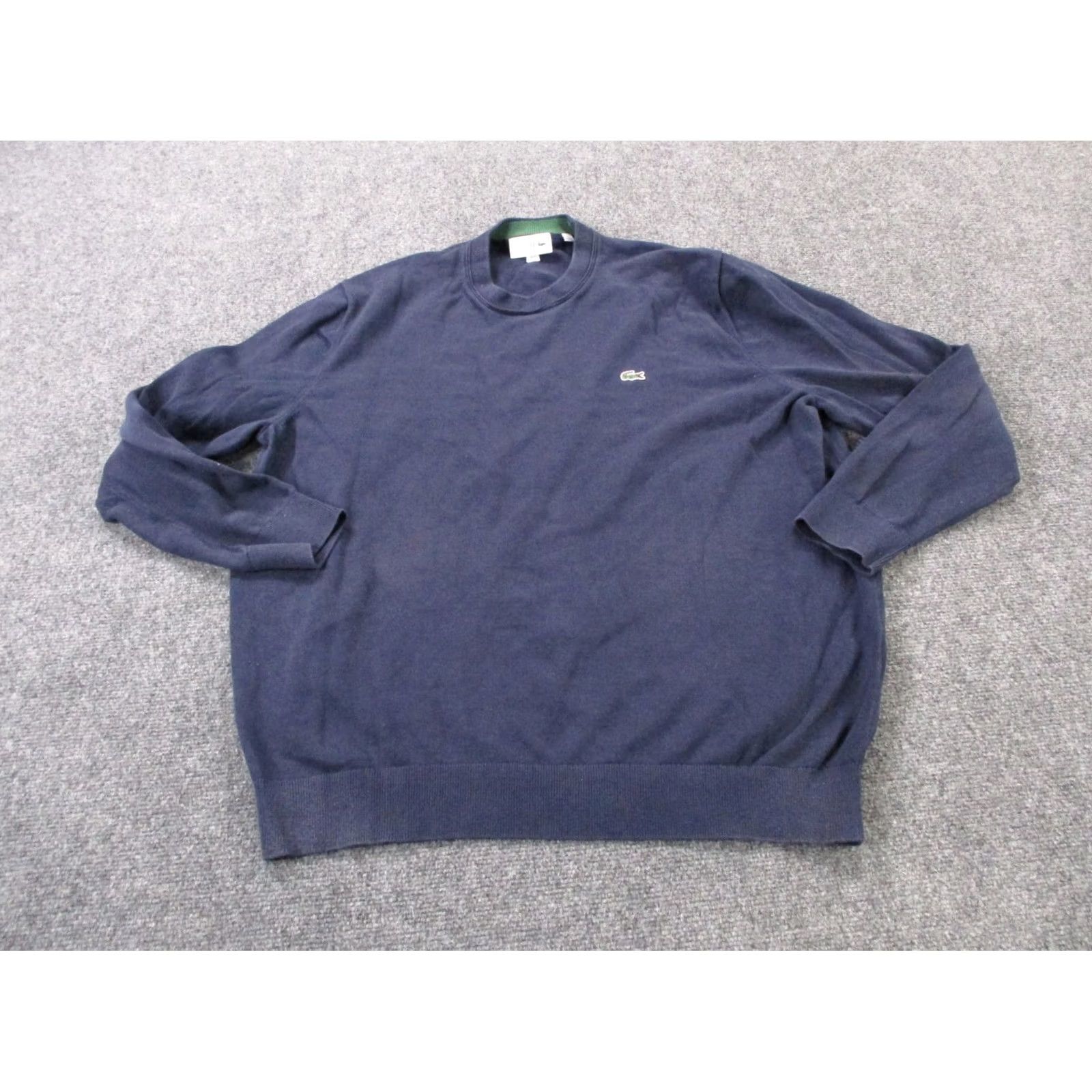 Lacoste Lacoste Mens Sweater 2XL Blue Classic Fit Pullover Logo Knit Crew Neck Cardigan? Size US XXL / EU 58 / 5 - 2 Thumbnail