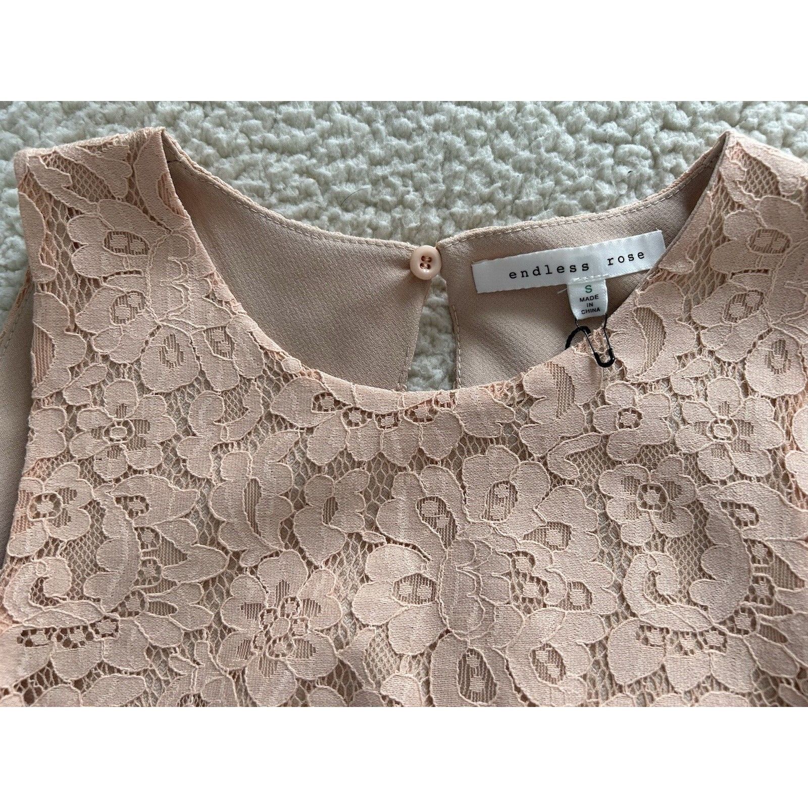Other ENDLESS ROSE Sleeveless Lace Sheath Open Back Feather Waist Size S / US 4 / IT 40 - 4 Thumbnail
