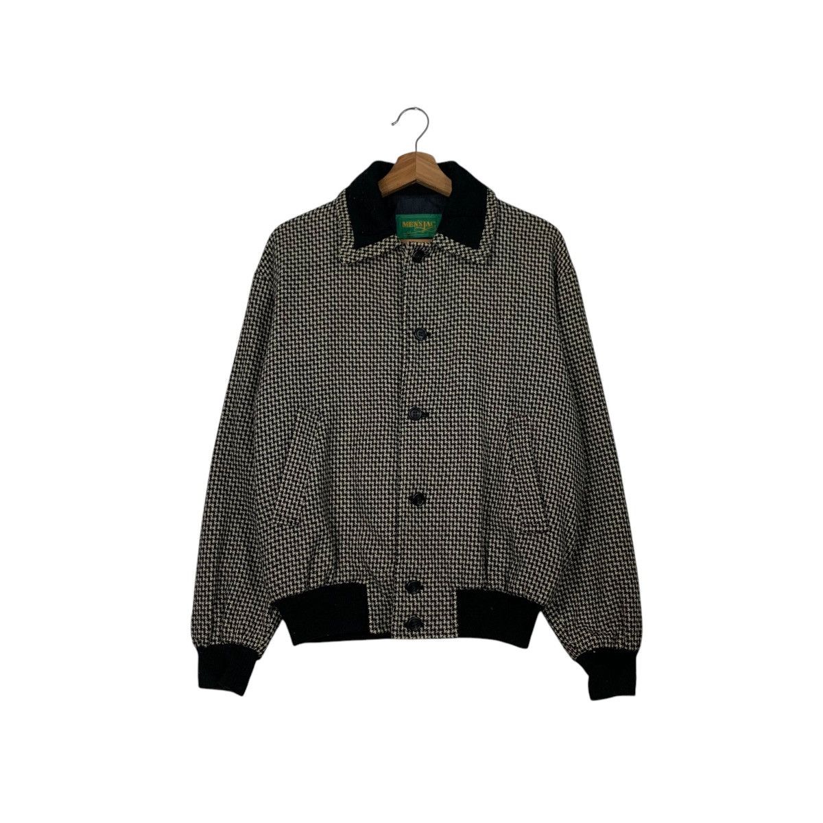 Japanese Brand MEN’S JAC Houndstooth Button Collared Wool Jacket #2078-C91 Size US M / EU 48-50 / 2 - 1 Thumbnail