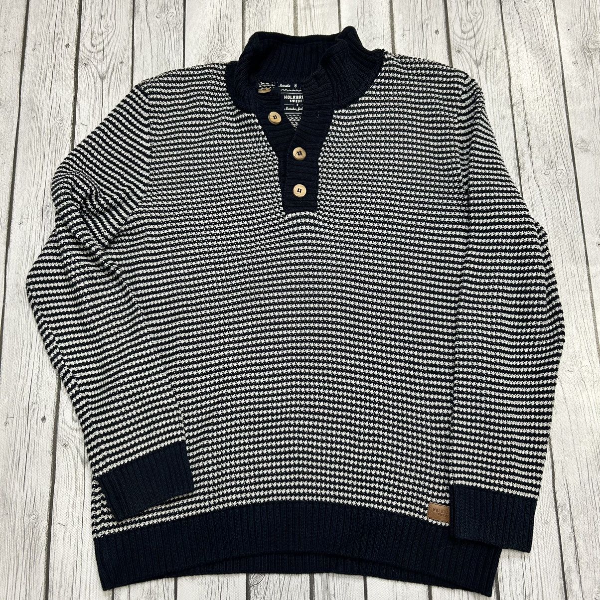 Image of Designer Holbrook, Sweden 100% Cotton Sweater in Navy, Men's (Size 2XL)