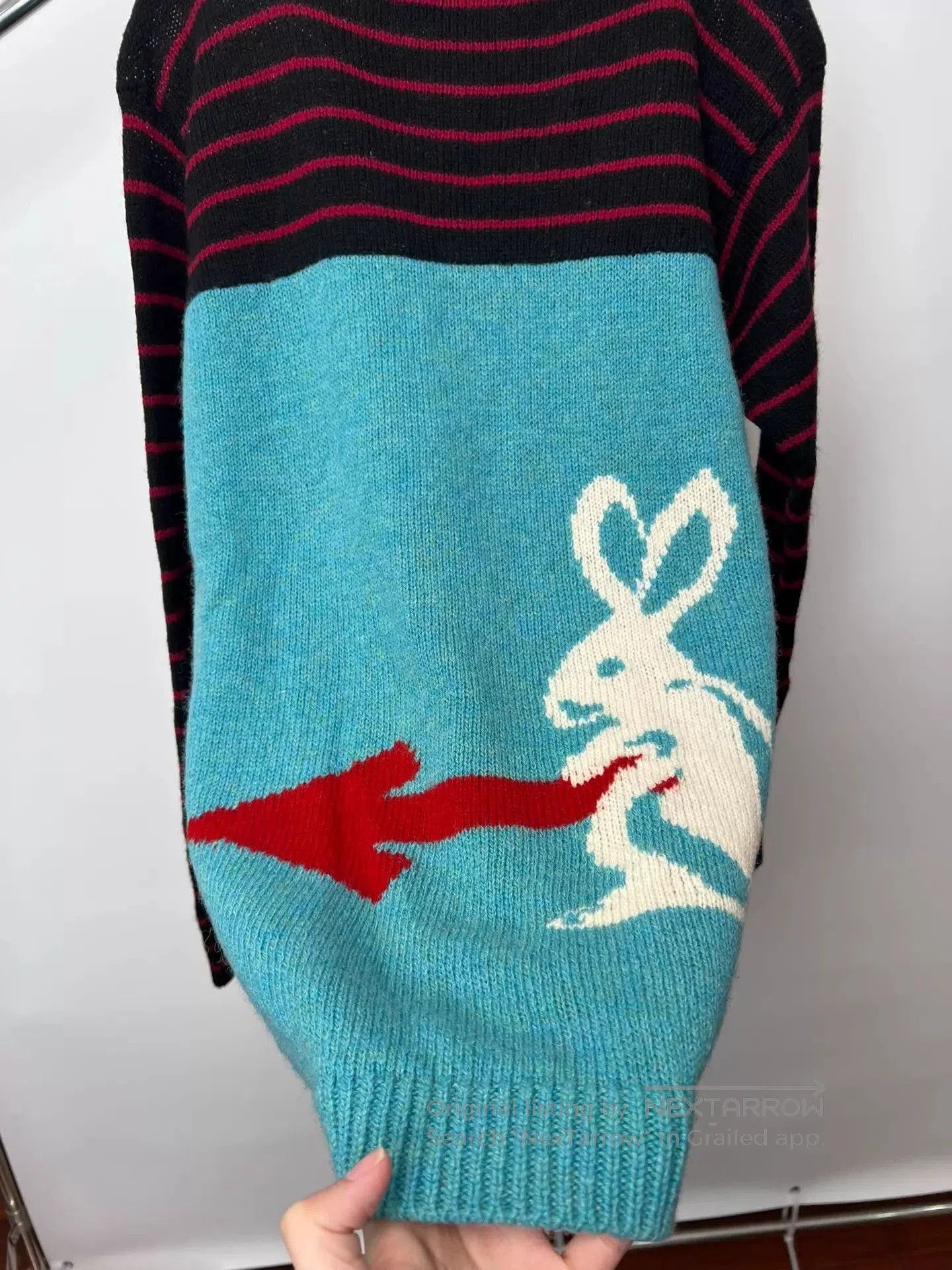 Prada Multi Color Rabbit Print Long Sleeve Sweater. Size US M / EU 48-50 / 2 - 4 Thumbnail