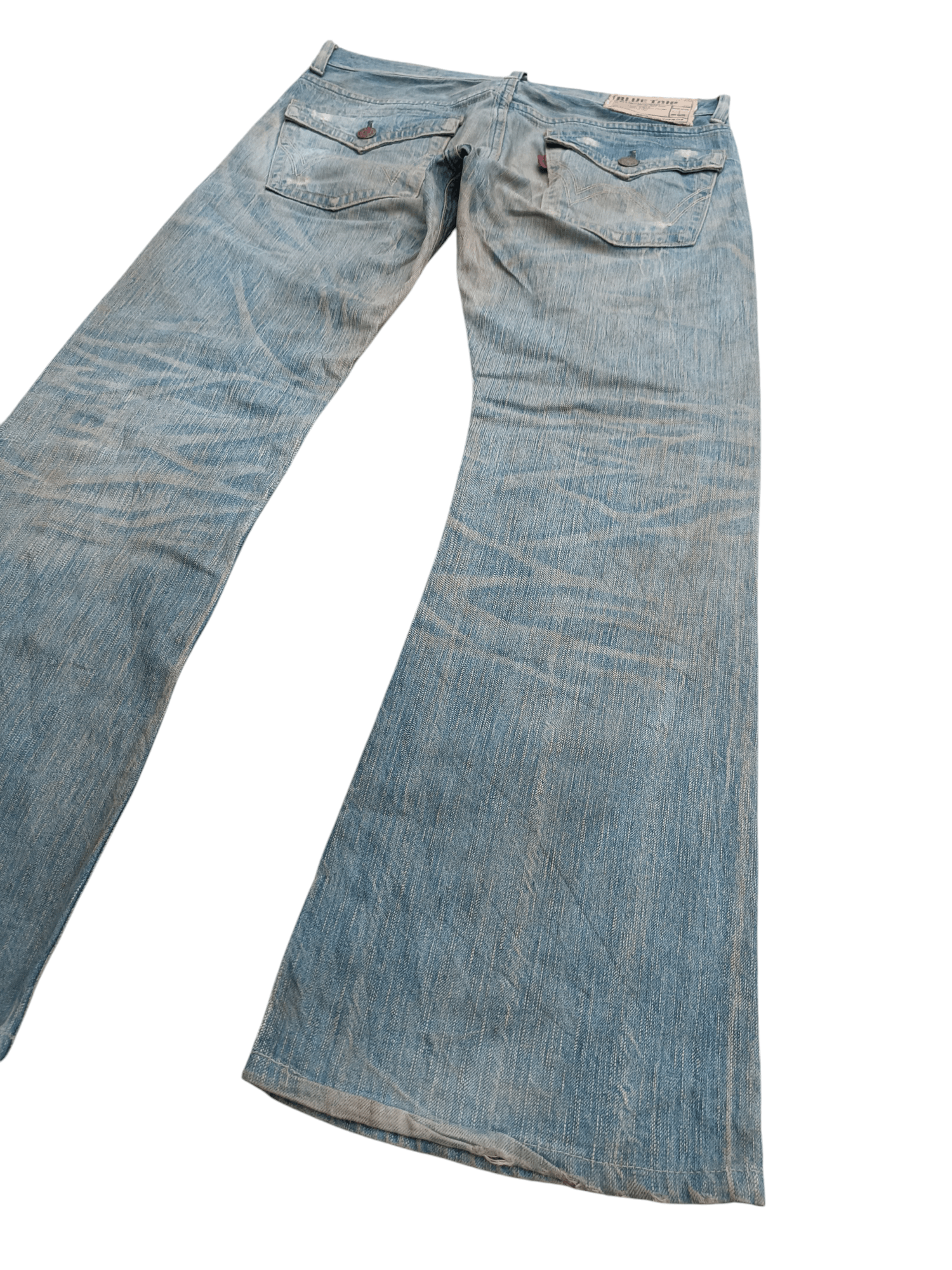 14th Addiction × Edwin × If Six Was Nine VTG 💥 Edwin 503 Blue Trip Dirty Mud Wash Distressed Jeans Size US 34 / EU 50 - 8 Thumbnail