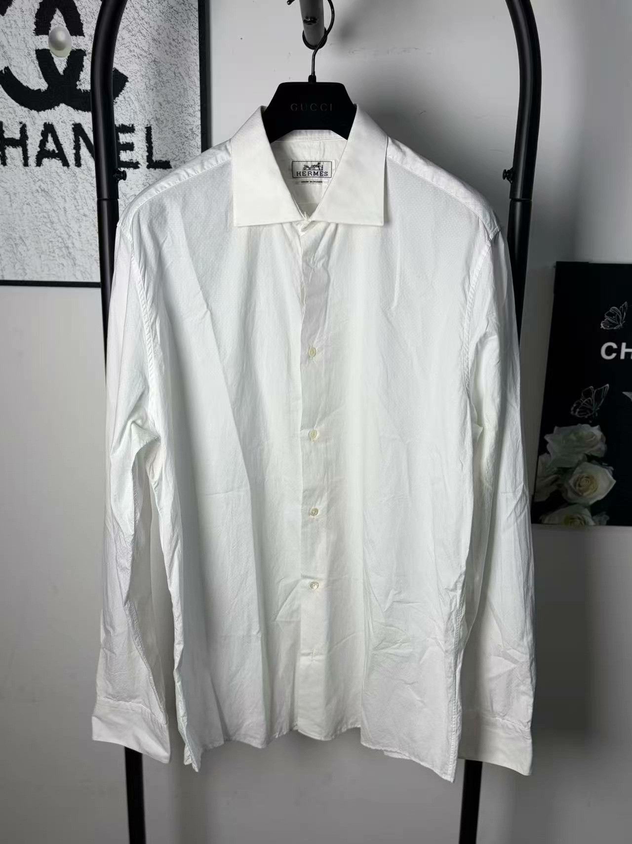 Hermes Hermes White Shirt xl Men Size US XL / EU 56 / 4 - 1 Thumbnail