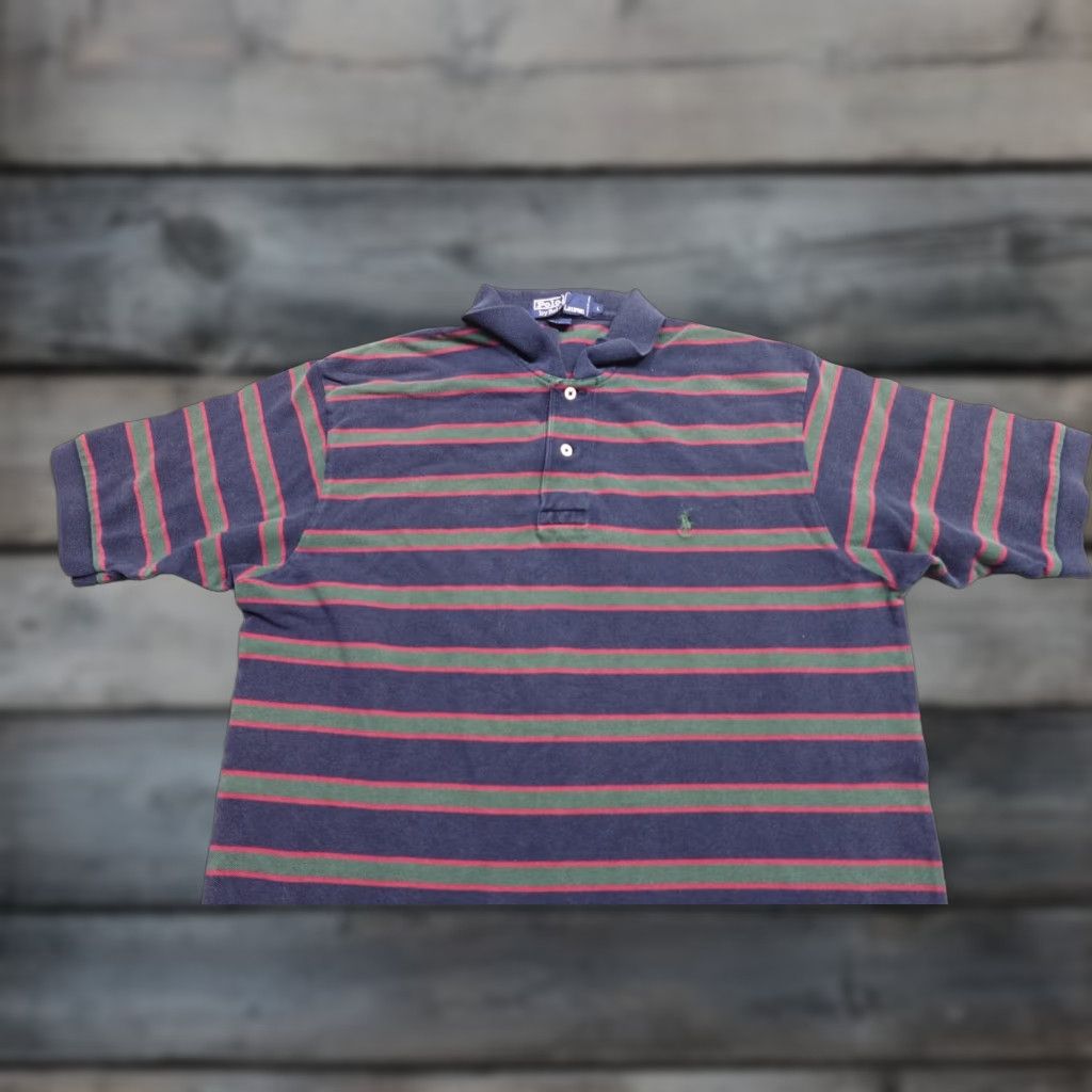 Ralph Lauren Ralph Lauren Polo Shirt Mens L Blue Striped 90s Preppy Golf Polo Ralph Lauren Polo Golf SS Size US L / EU 52-54 / 3 - 1 Thumbnail