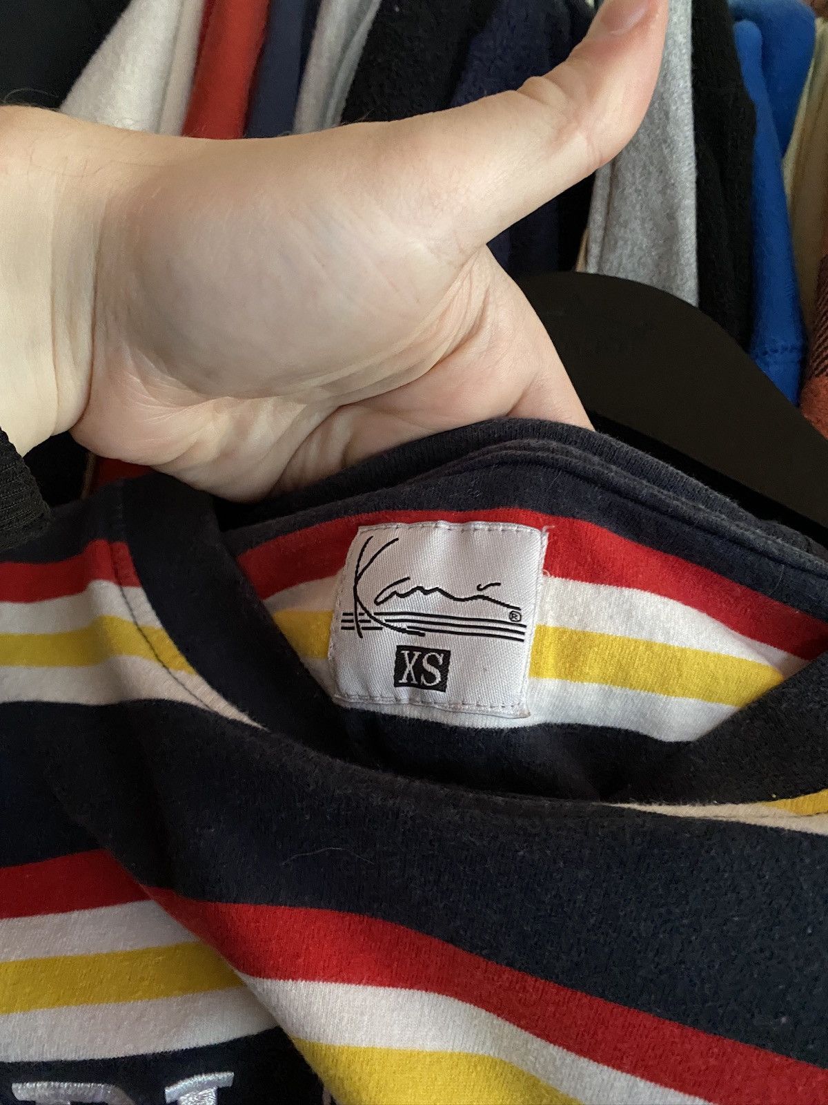 Karl Kani VINTAGE KARL KANI STRIPED EMBROIDERED LOGO T-SHIRT Size US M / EU 48-50 / 2 - 4 Thumbnail