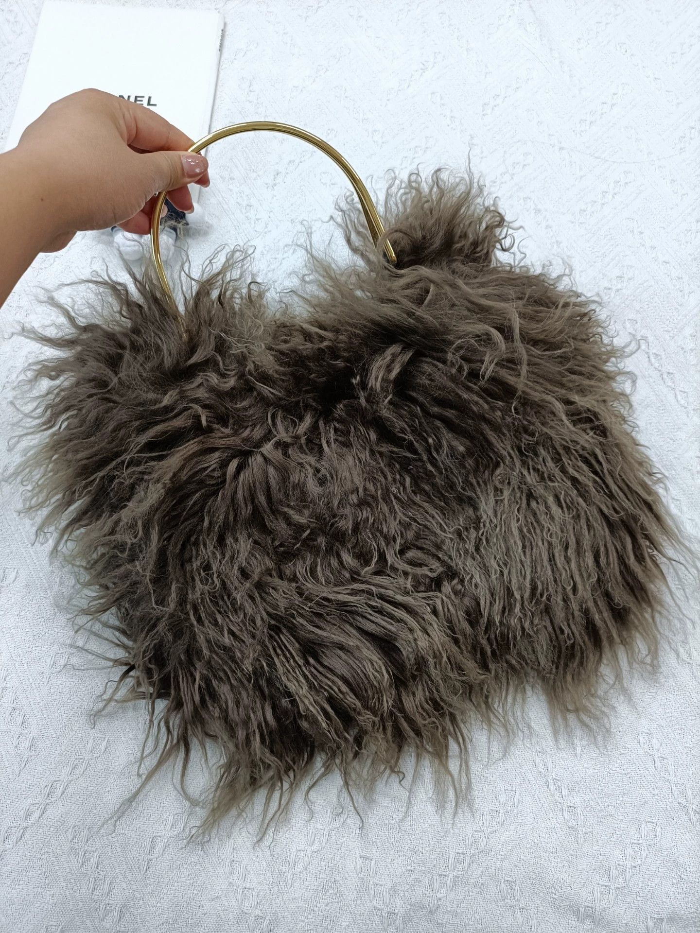 Other Violad'oro Brown Furry Handbag 36 Size ONE SIZE - 3 Thumbnail