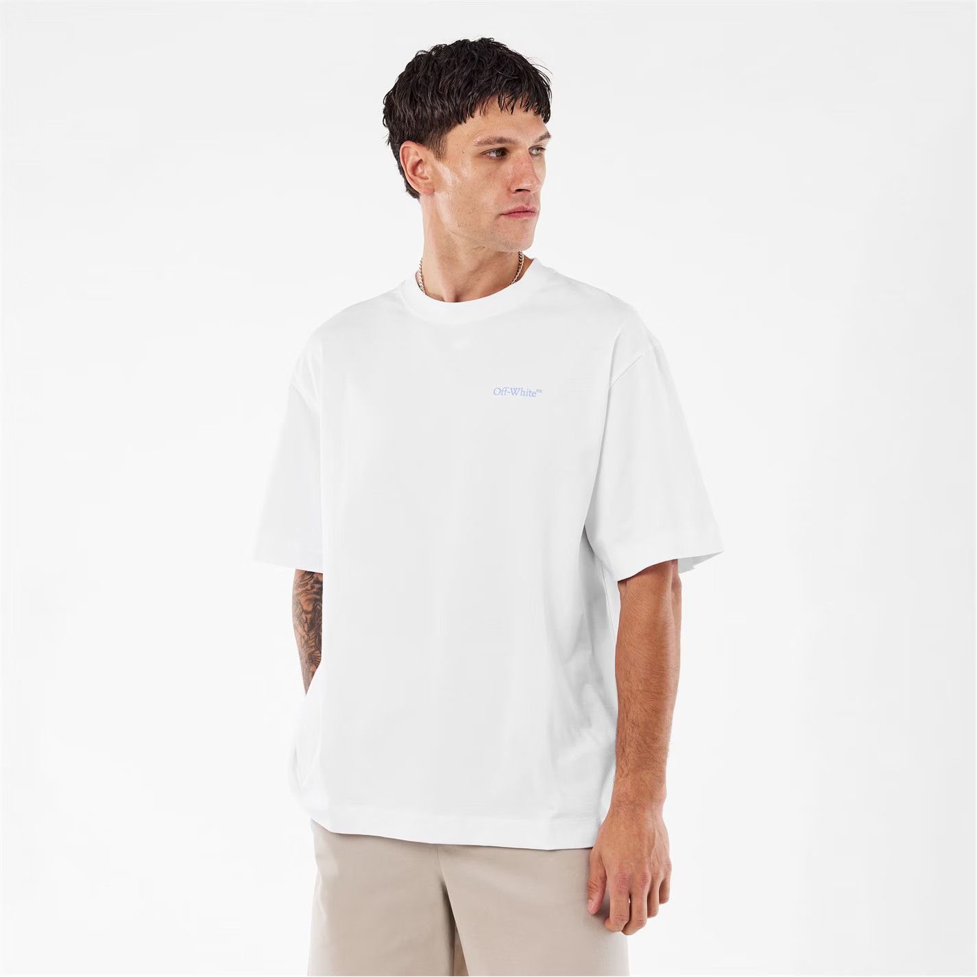 Off-White o1g2r1mq0226 Barber Skate T-Shirt In White Size US S / EU 44-46 / 1 - 3 Thumbnail