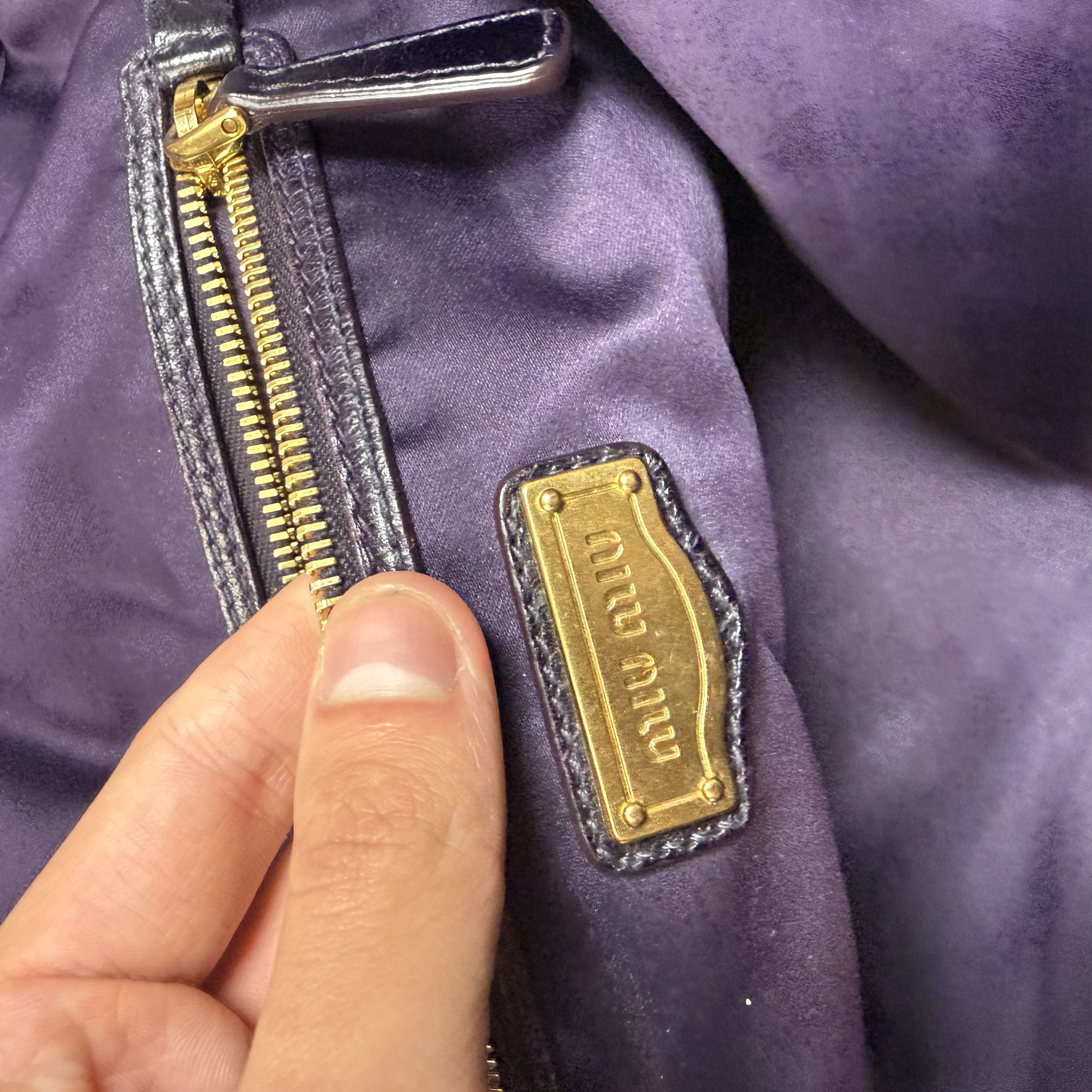 Miu Miu vintage y2k miu miu leather tote bag in violet Size ONE SIZE - 6 Thumbnail
