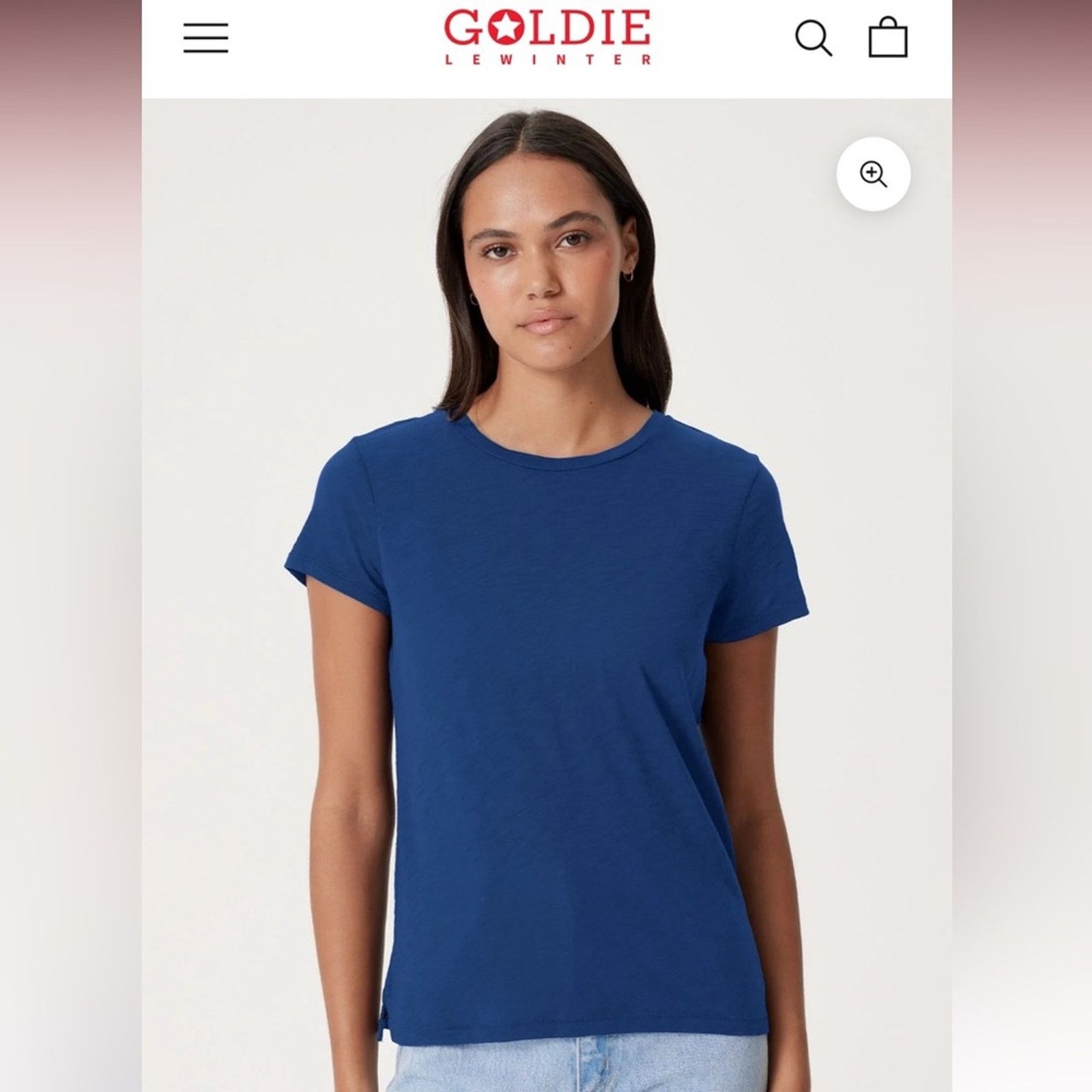 NEW Goldie $85 Deep Blue SIGNATURE SLUB BOY TEE Size XS