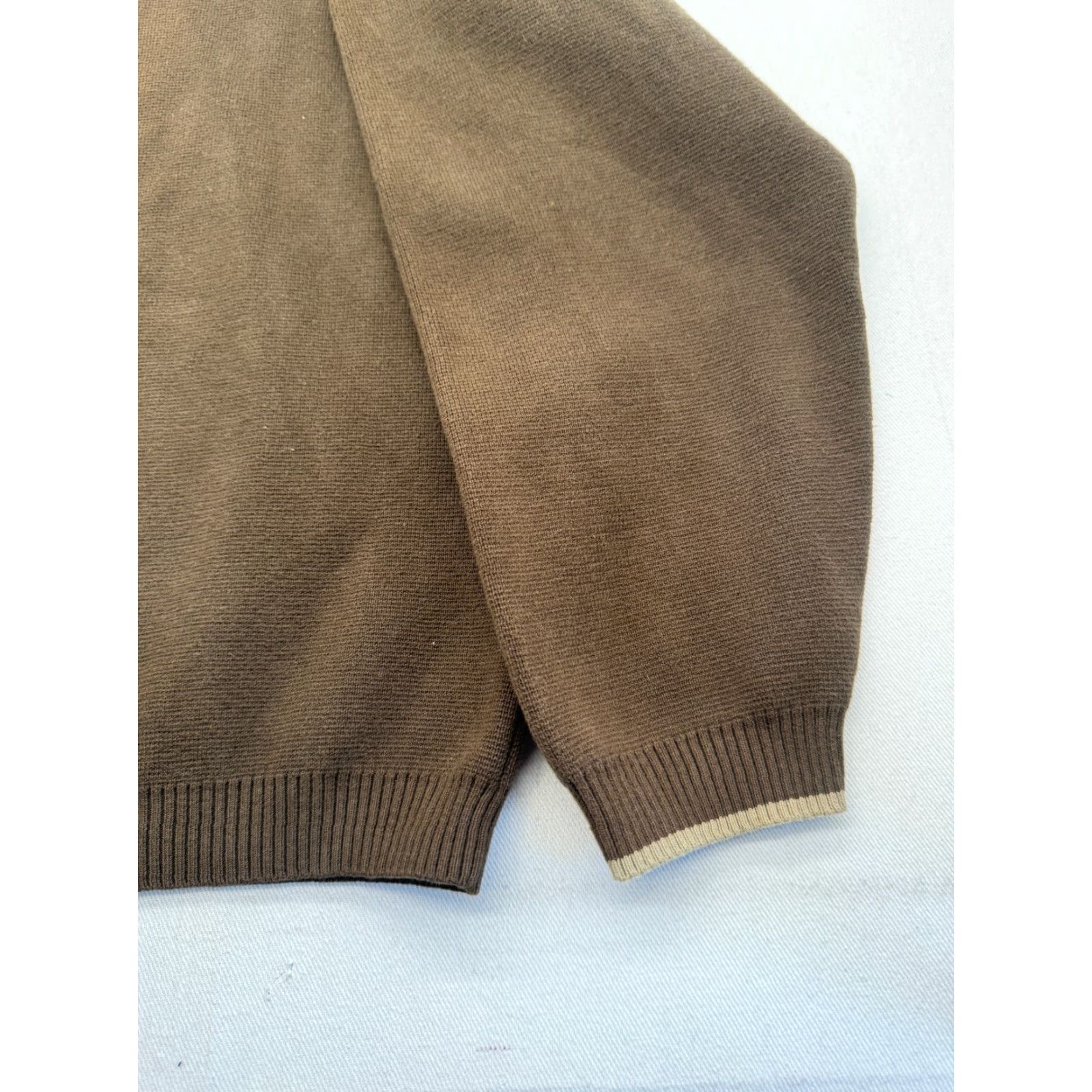 Pendleton VINTAGE Pendleton Mens XL 1/4 Zip Long Sleeve Cotton Sweater Brown 2522 Size US XL / EU 56 / 4 - 5 Thumbnail