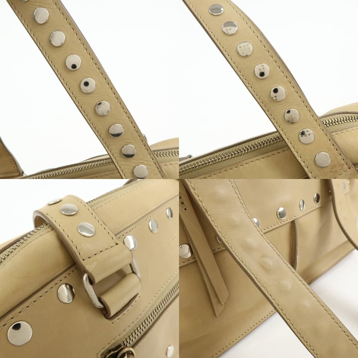 Celine Celine Studded Calfskin Bowling Bag Tan Size ONE SIZE - 4 Thumbnail