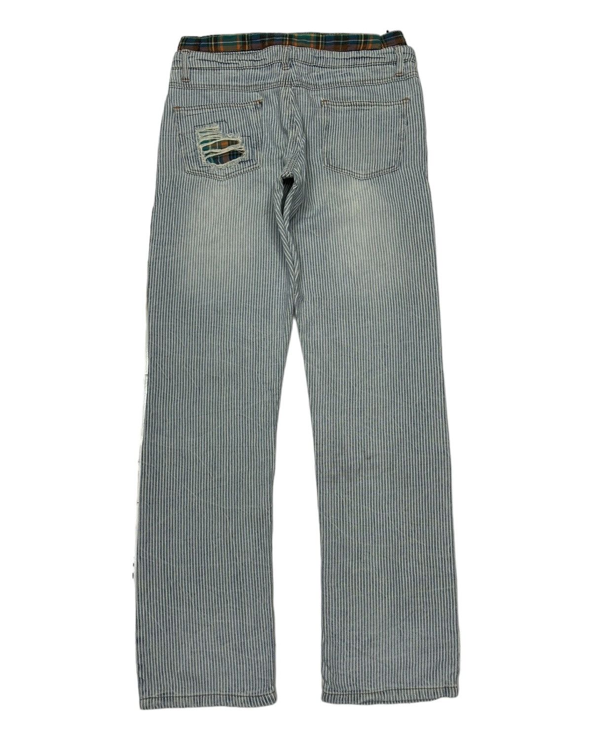 Japanese Brand DOUBLE WAIST STRIPE PUNK DENIM JEANS Size US 30 / EU 46 - 2 Thumbnail