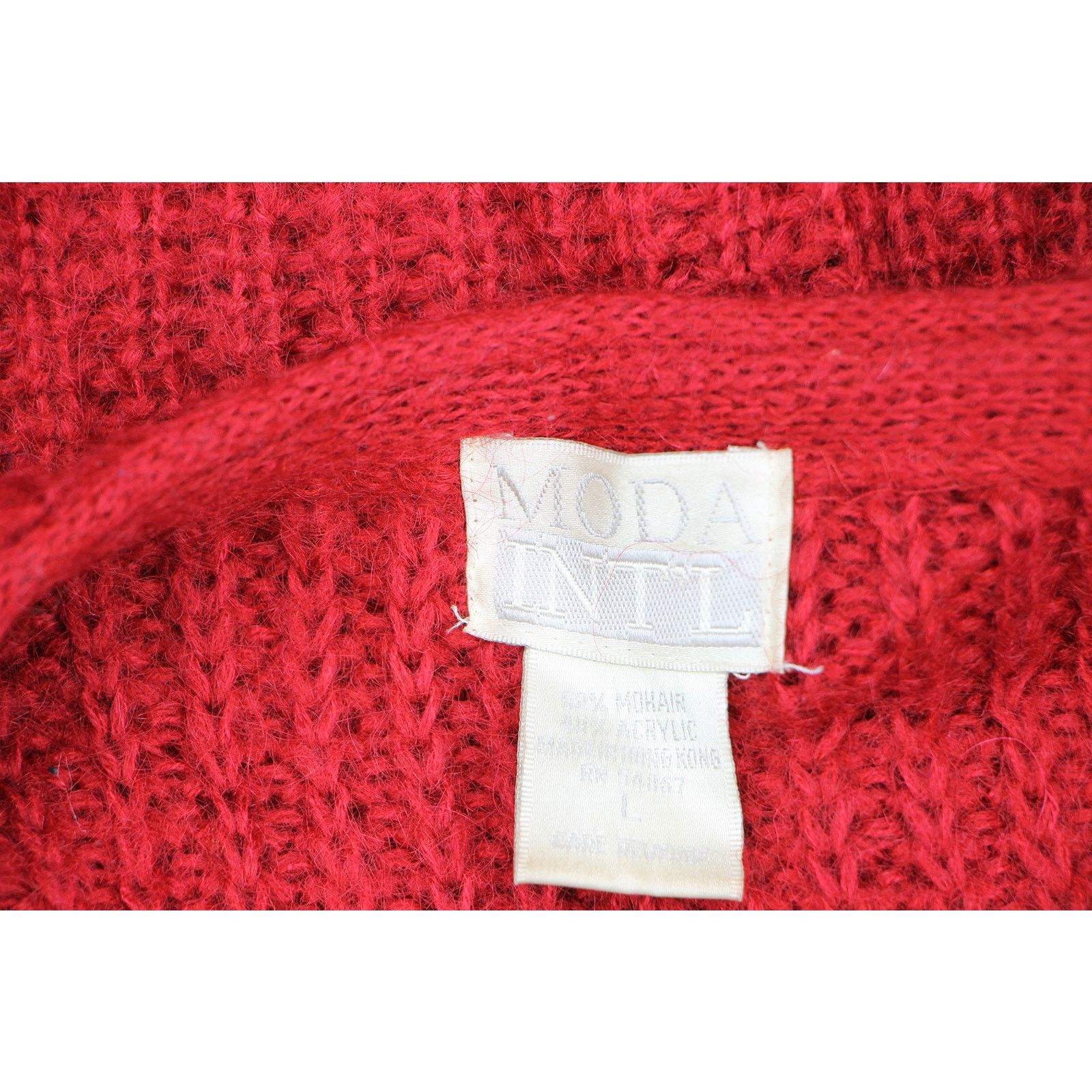 Other 90s Vintage Mohair Dark Red Knit Mohair Cardigan Sweater L Size L / US 10 / IT 46 - 7 Thumbnail