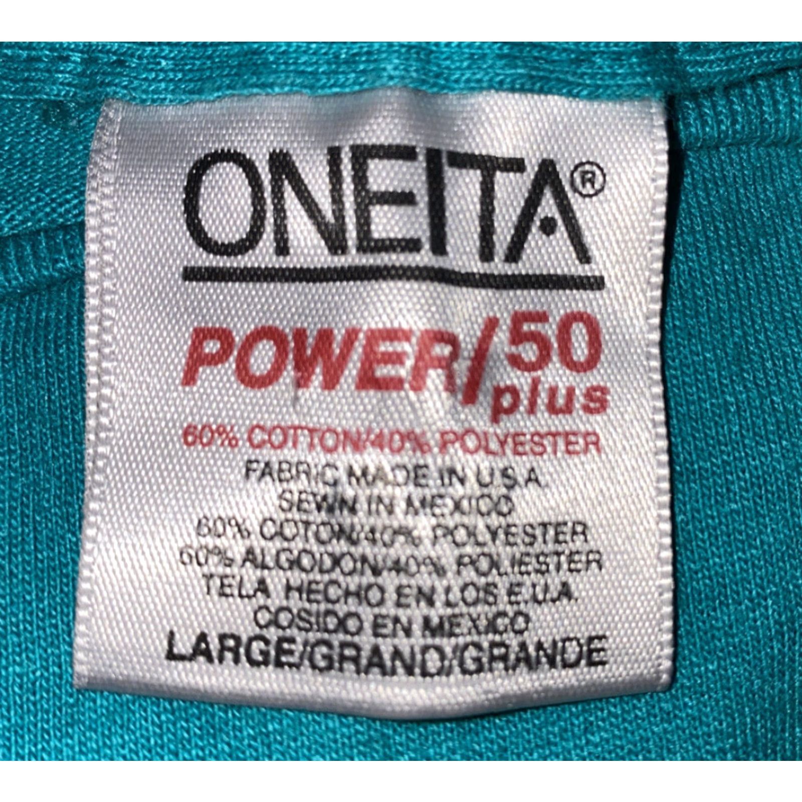 Vintage VTG 1990s Oneita Mens Teal Short Sleeve Flying And Ranch T-Shirt L Men T-Shirt Short Sleeve Teal Flying And Ranch Size US L / EU 52-54 / 3 - 4 Thumbnail