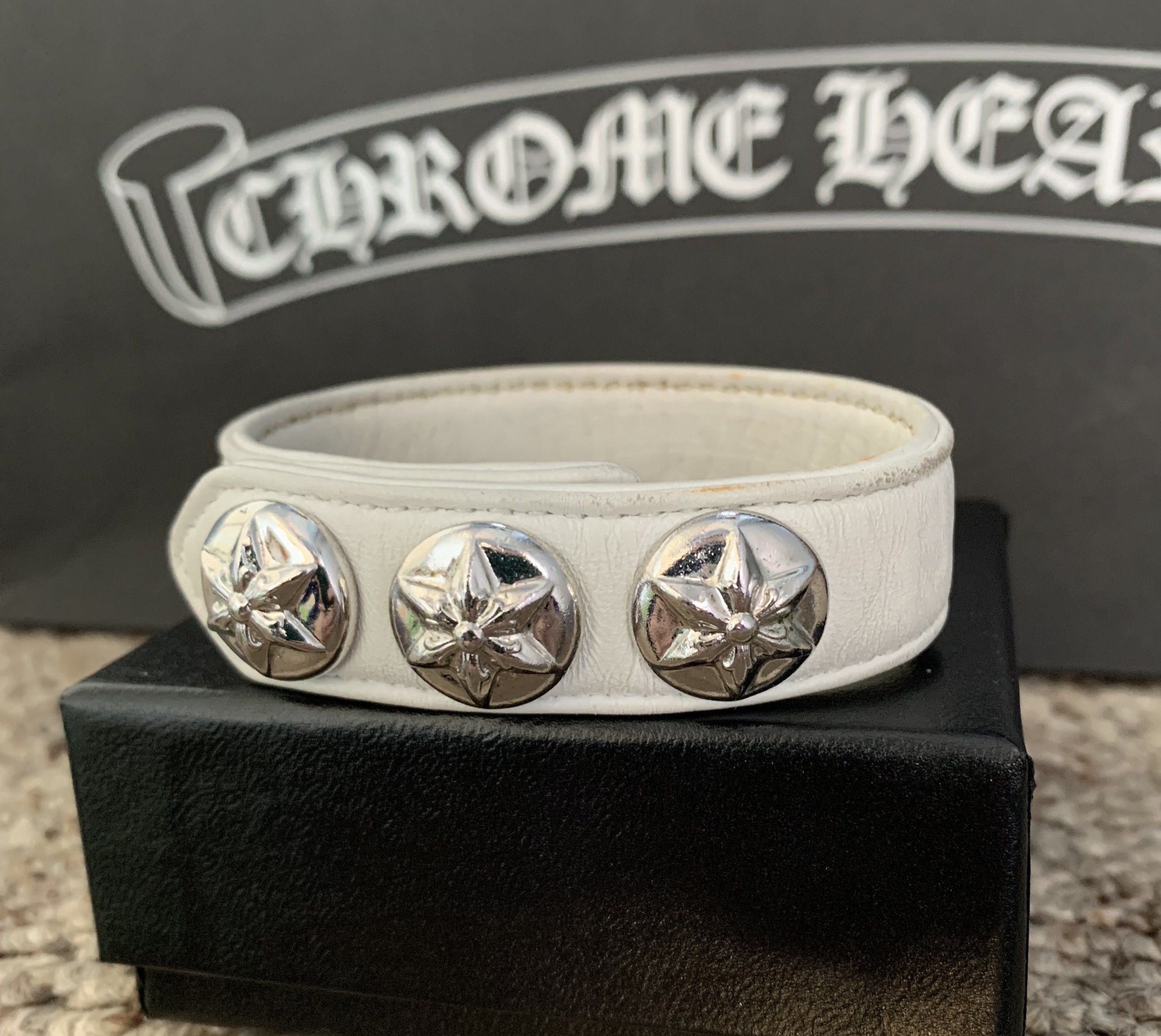 Chrome Hearts Chrome Hearts Adjustable Leather Silver Snap Bracelet + Box Size ONE SIZE - 1 Thumbnail