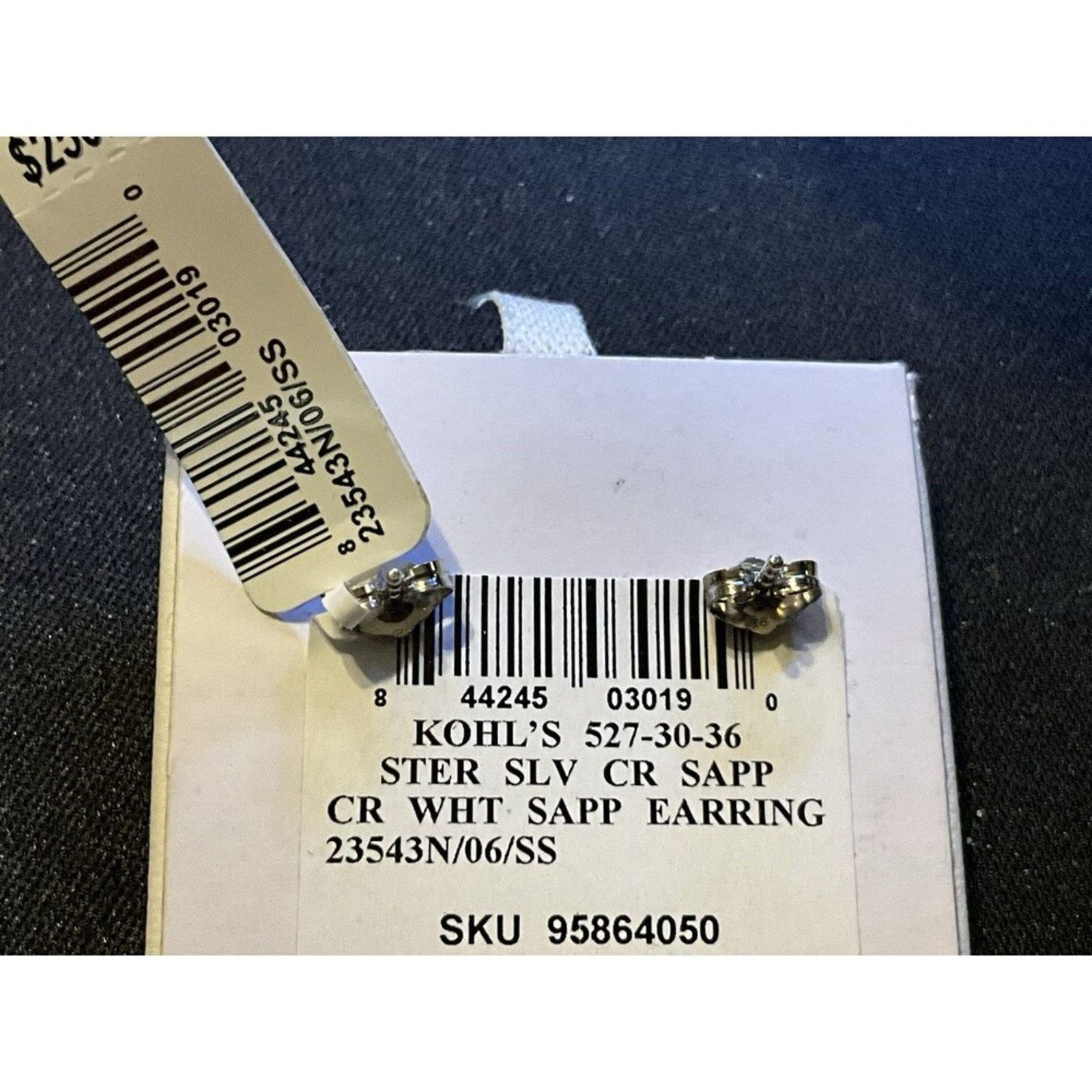 Kohl's Sapphire Earrings, Lab Created, Sterling Silver Size ONE SIZE - 4 Thumbnail