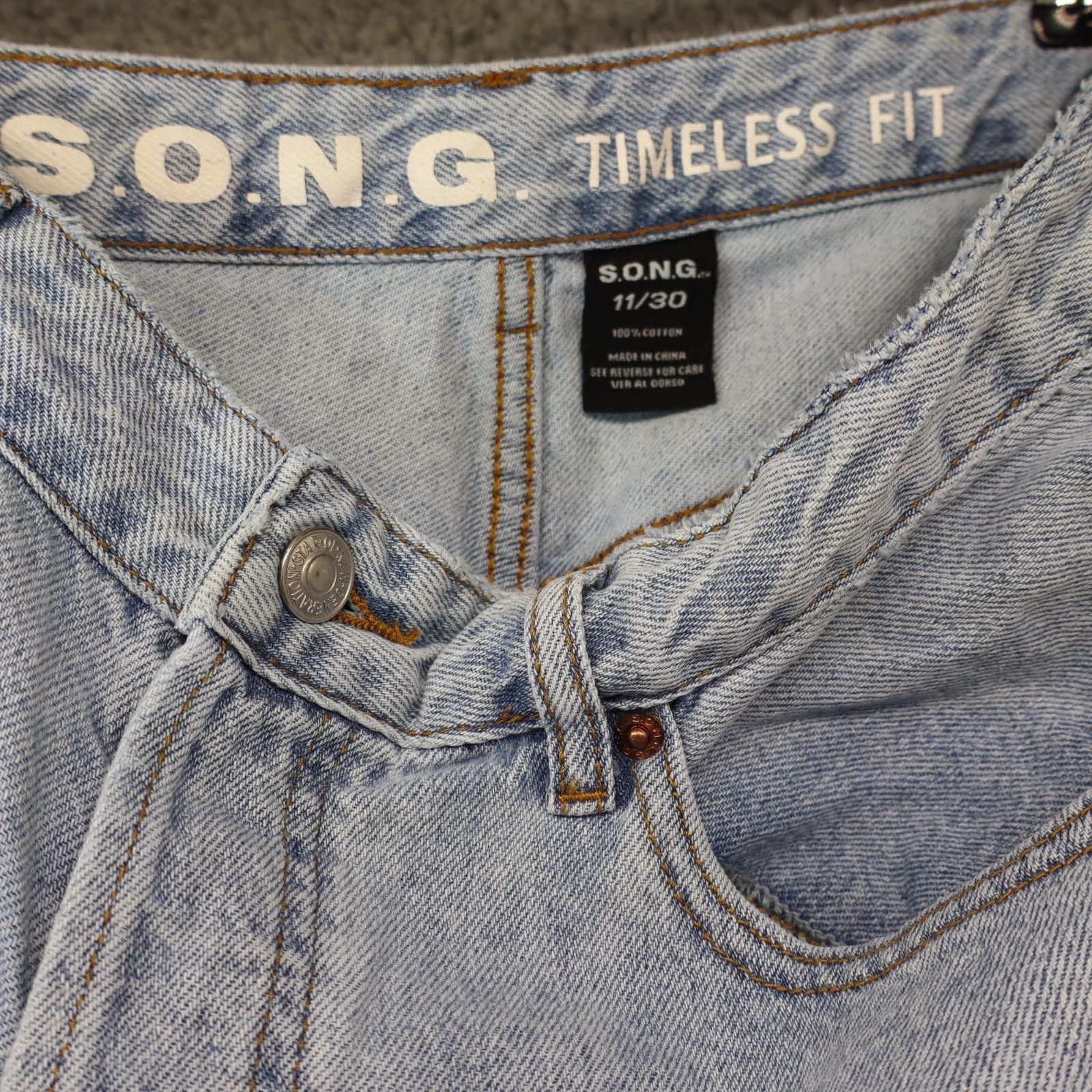 Other Song Timeless Fit Jeans Womens 11/30 Light Wash Destroyed Size 34" / US 12 / IT 48 - 5 Thumbnail