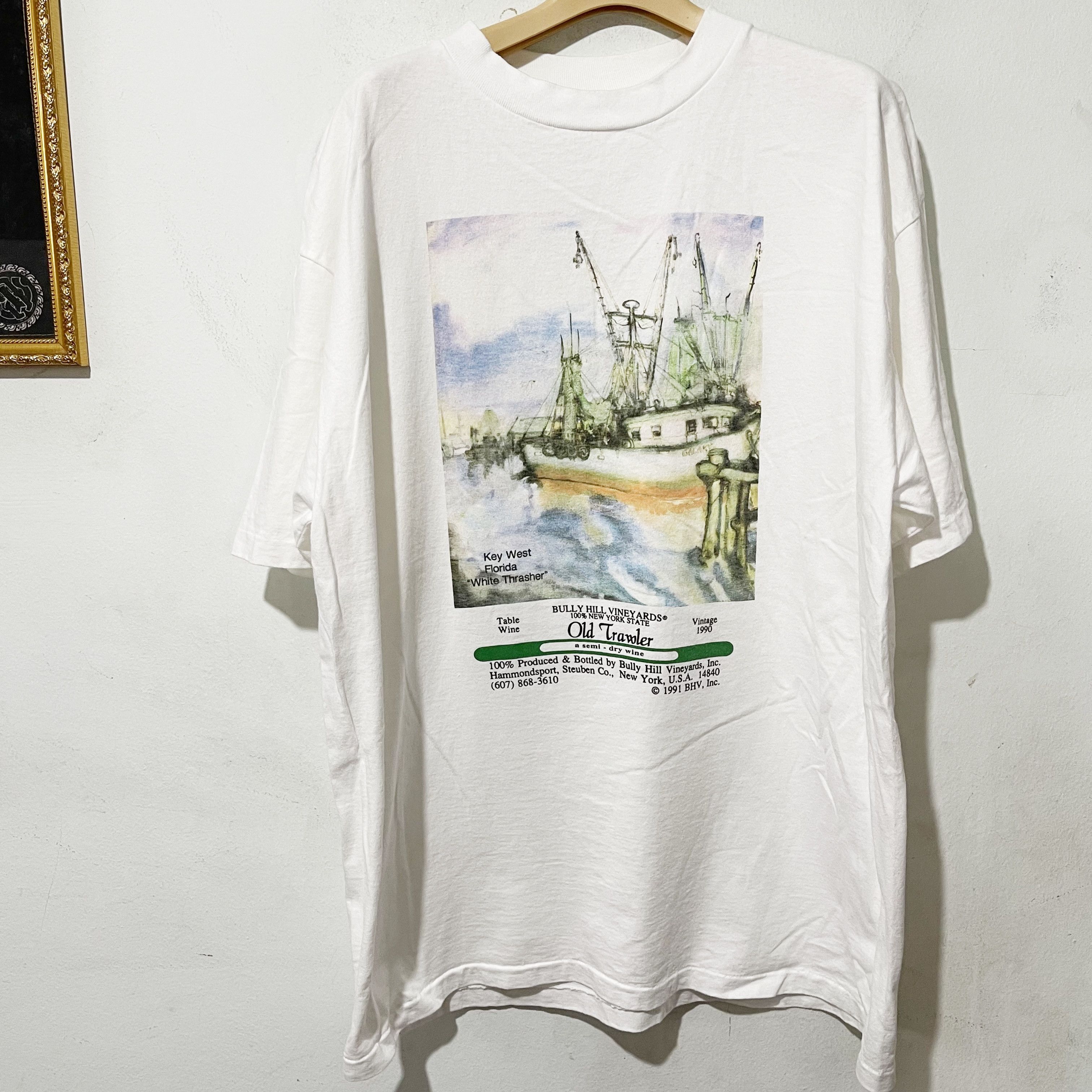 Vintage Vintage 1991 Bully Hill Vineyards “Old Traveler” T-Shirt Size US XL / EU 56 / 4 - 1 Thumbnail