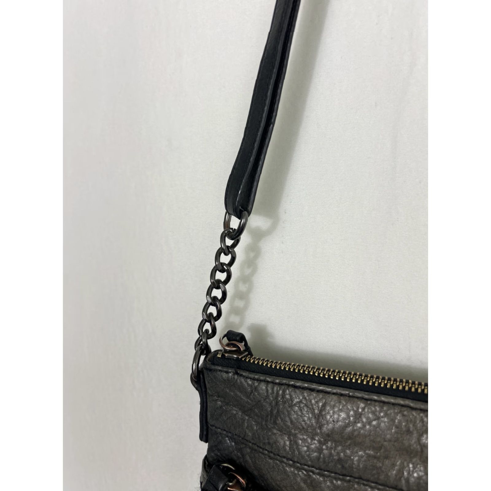 Vintage Margot New York crossbody Purse Rectangular Gray Black Leather Adjustable 10x7x1 Size ONE SIZE - 7 Thumbnail