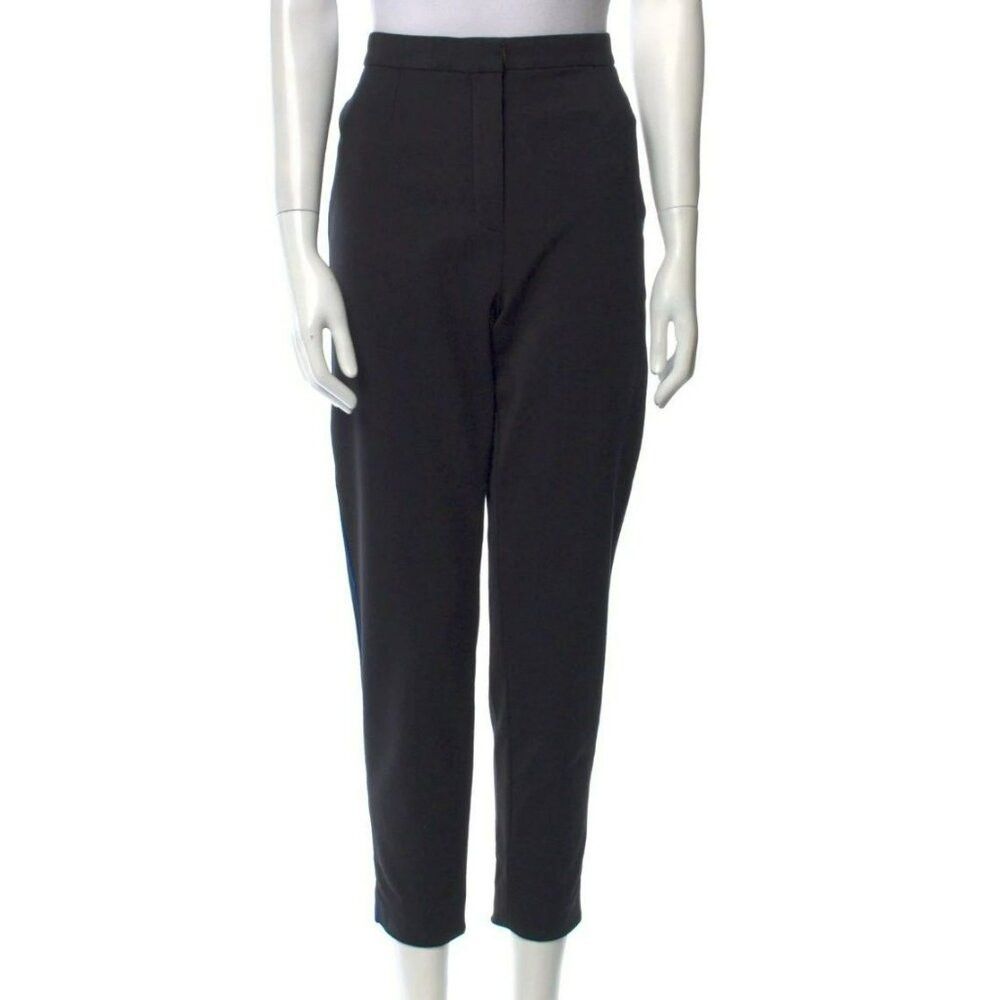 Versace Versace Pants US10 IT46 – Black Cotton Blend, Blue Stripe, Size 32" / US 10 / IT 46 - 2 Thumbnail