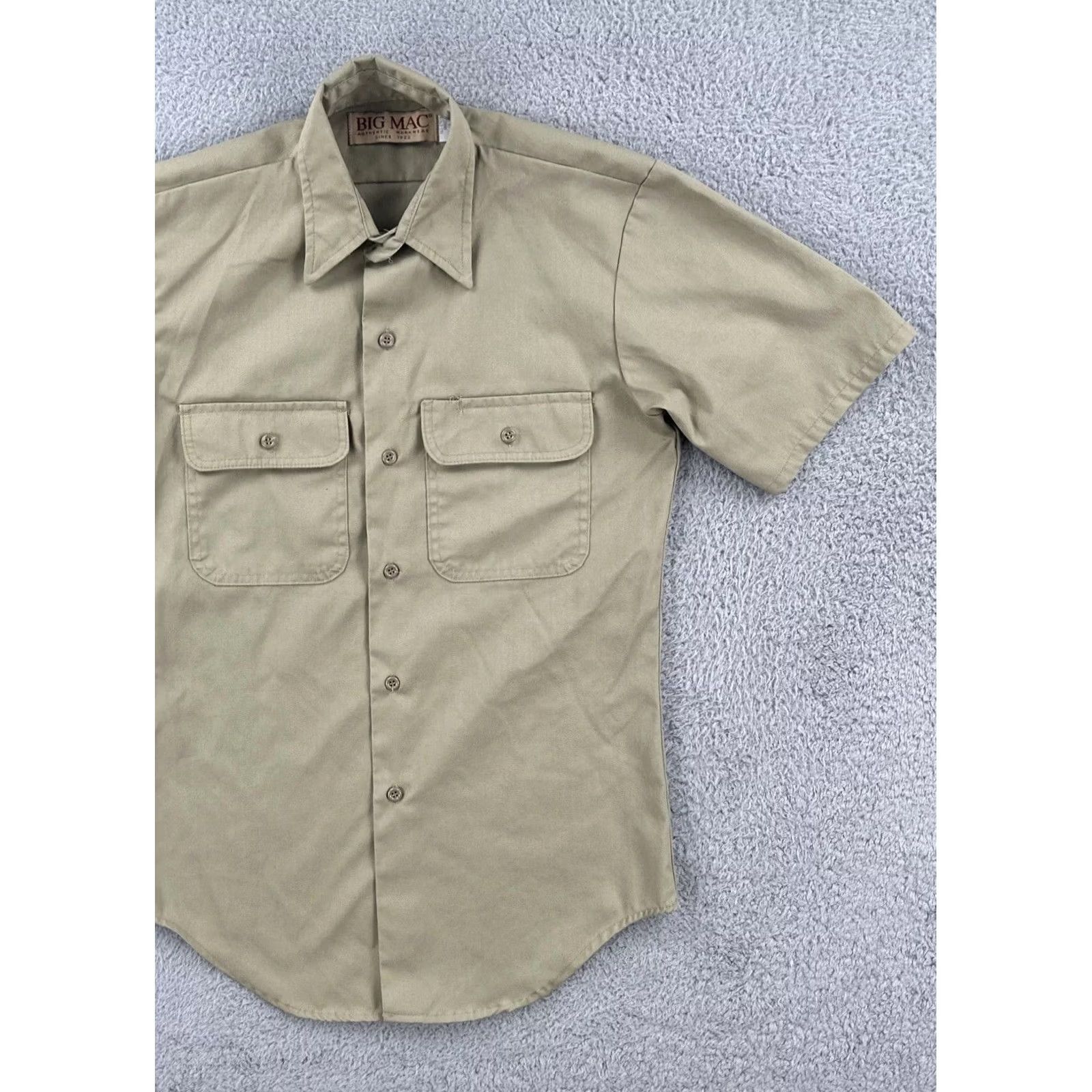 Vintage VINTAGE Big Mac Shirt Button Down Short Sleeve Beige Small Made In USA Work Wear 1970s Size US S / EU 44-46 / 1 - 2 Thumbnail