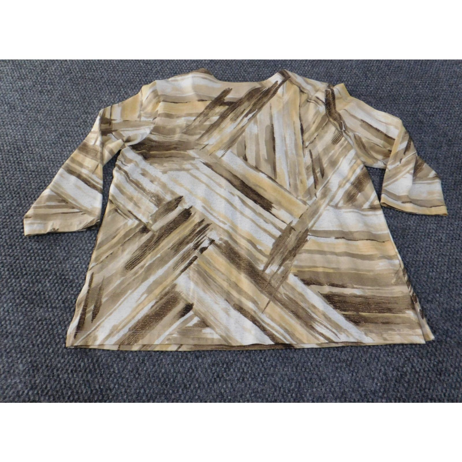Vintage Alfred Dunner Blouse Geometric Beaded Stretch Knit Long Sleeve Round Neck M Brown Women Regular Vintage: No Size M / US 6-8 / IT 42-44 - 6 Thumbnail