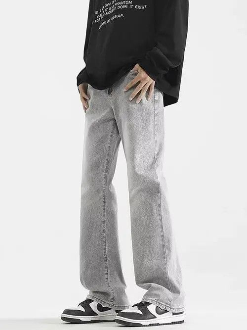 Japanese Brand × Jean Pants American grey straight slim fit casual jeans y2k Size US 32 / EU 48 - 2 Thumbnail