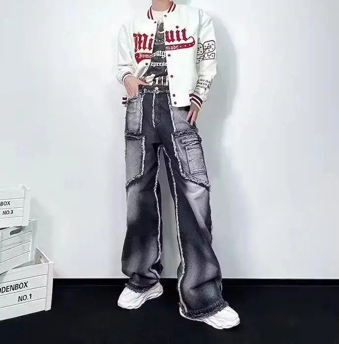Japanese Brand × Jean Opium Cargo Stack Denim Jeans, Utility Washed Jeans Size US 34 / EU 50 - 6 Thumbnail