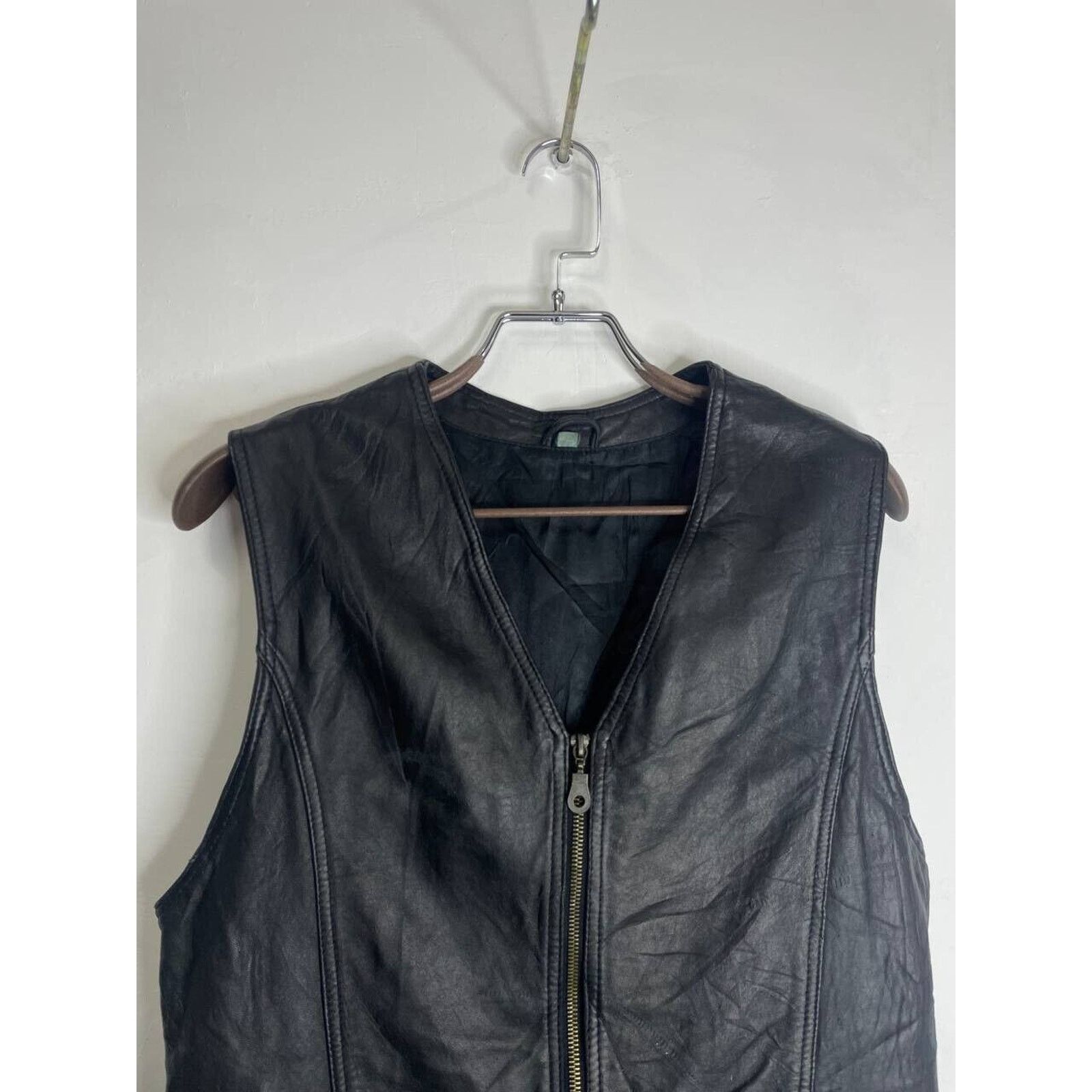 Vintage Vintage Black Leather Long Utility Vest Zipper Details M Size M / US 6-8 / IT 42-44 - 5 Thumbnail