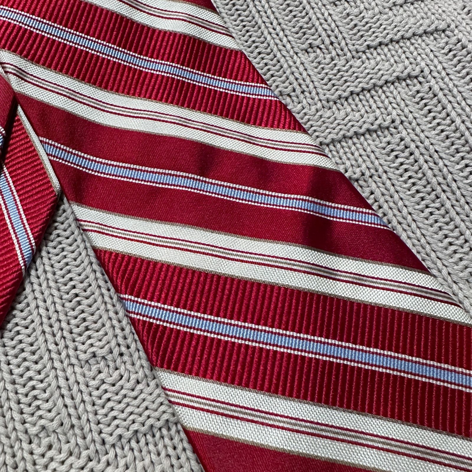 Hart Schaffner Marx Hart Schaffner Marx red striped silk tie Size ONE SIZE - 2 Thumbnail