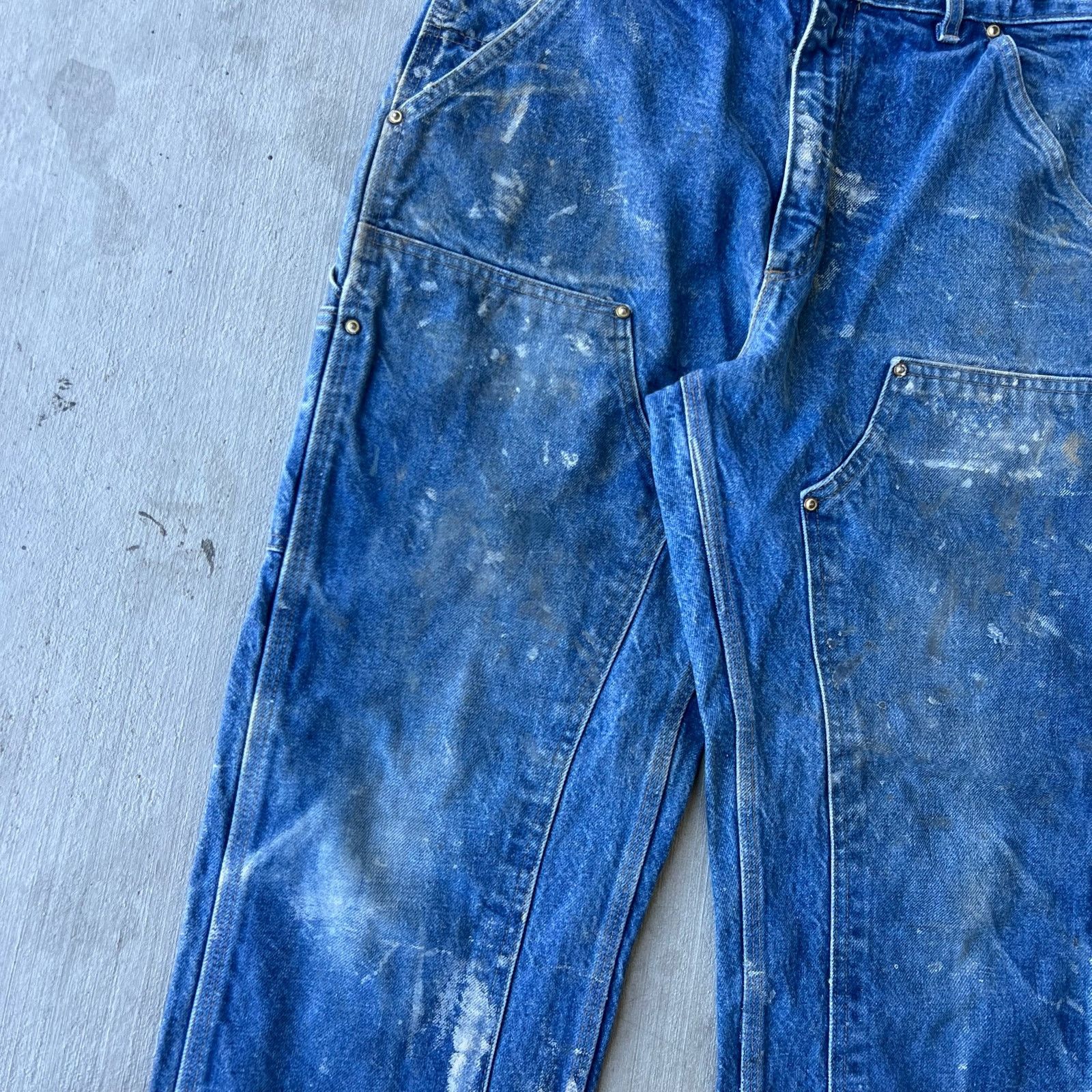Carhartt × Vintage Carhartt denim blue jeans double knee work carpenter pants Size US 32 / EU 48 - 8 Thumbnail
