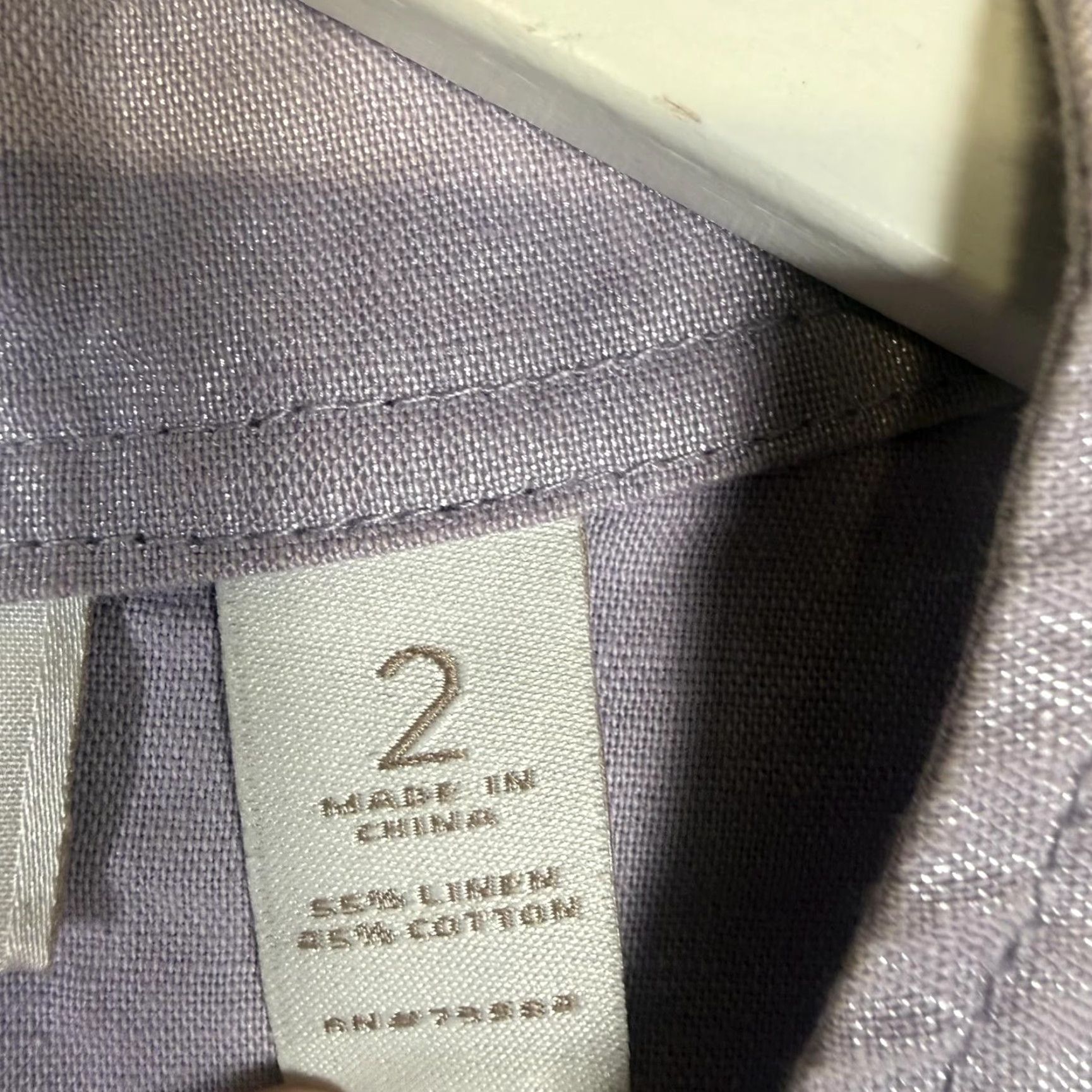 Vintage Chico's Jacket Linen Blend Button Down Lavender Purple Metallic Sheen Pockets Womens Size 2 Regular Boys? Size XS / US 0-2 / IT 36-38 - 3 Thumbnail
