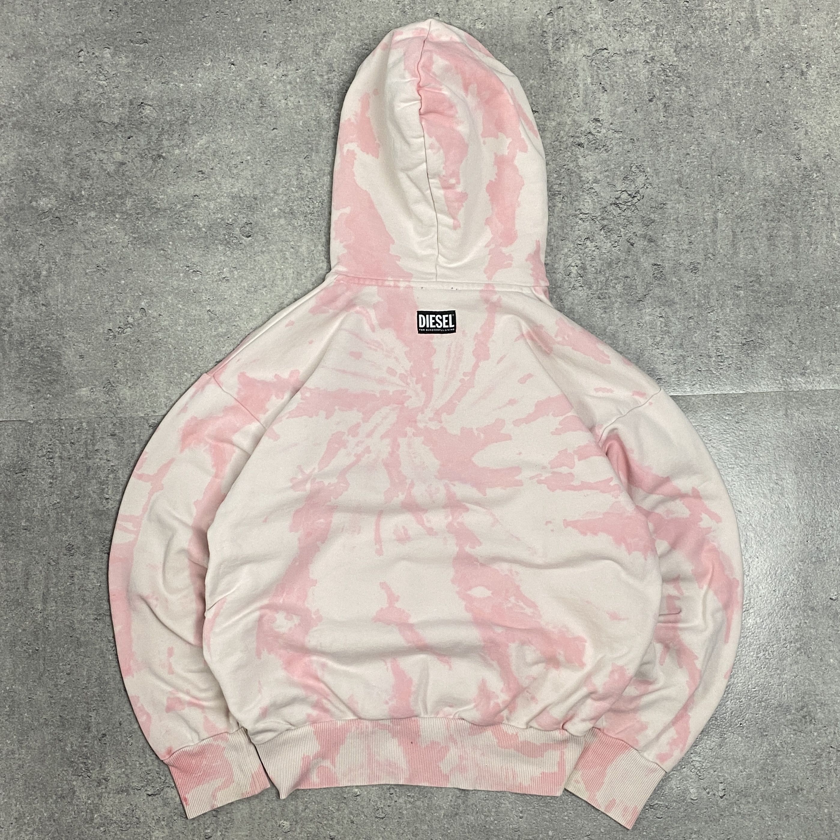 Diesel Diesel tie dye white pink boxy hoodie - L/XL Size XL / US 12-14 / IT 48-50 - 2 Thumbnail