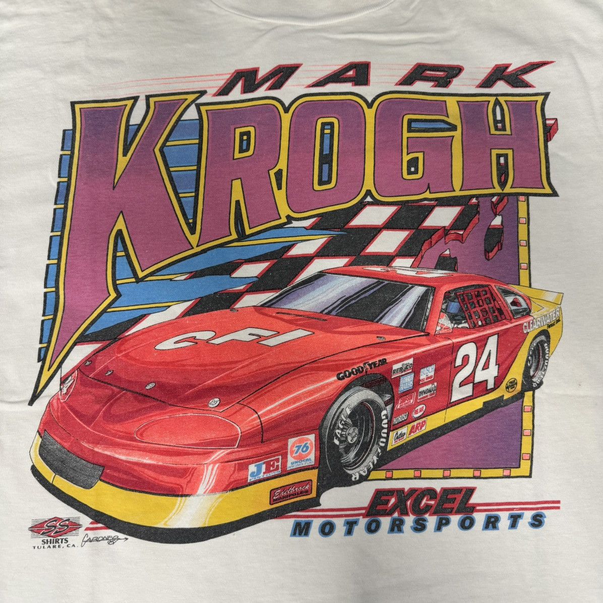 NASCAR × Vintage VINTAGE NASCAR MARK KROGH TEE WHITE Size US XL / EU 56 / 4 - 3 Thumbnail