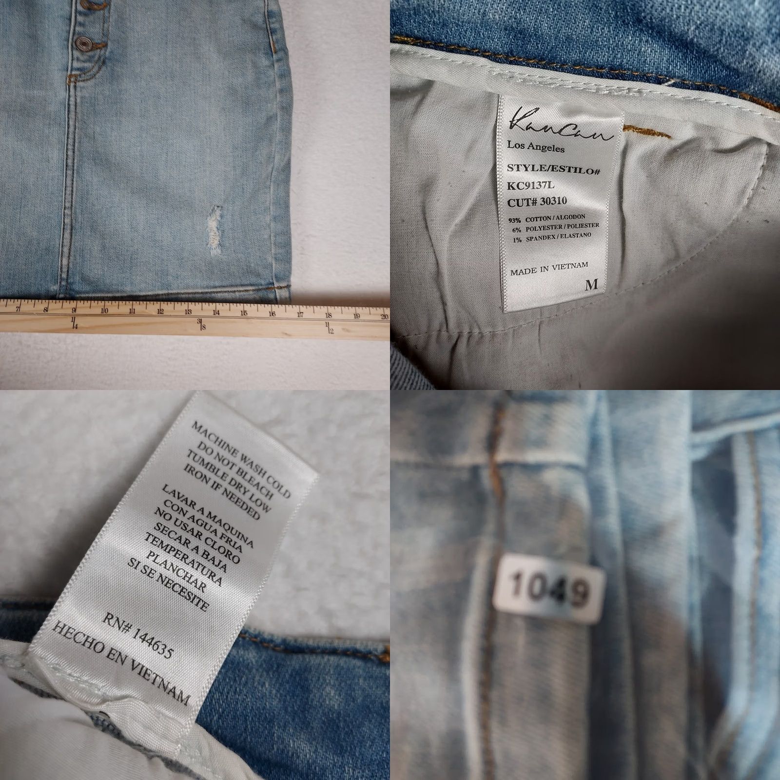 Vintage VINTAGE? No. (Skip) KanCan LA Women’s Medium Blue Denim Button Front Distressed Skirt KC913лай Size 32" / US 10 / IT 46 - 8 Thumbnail