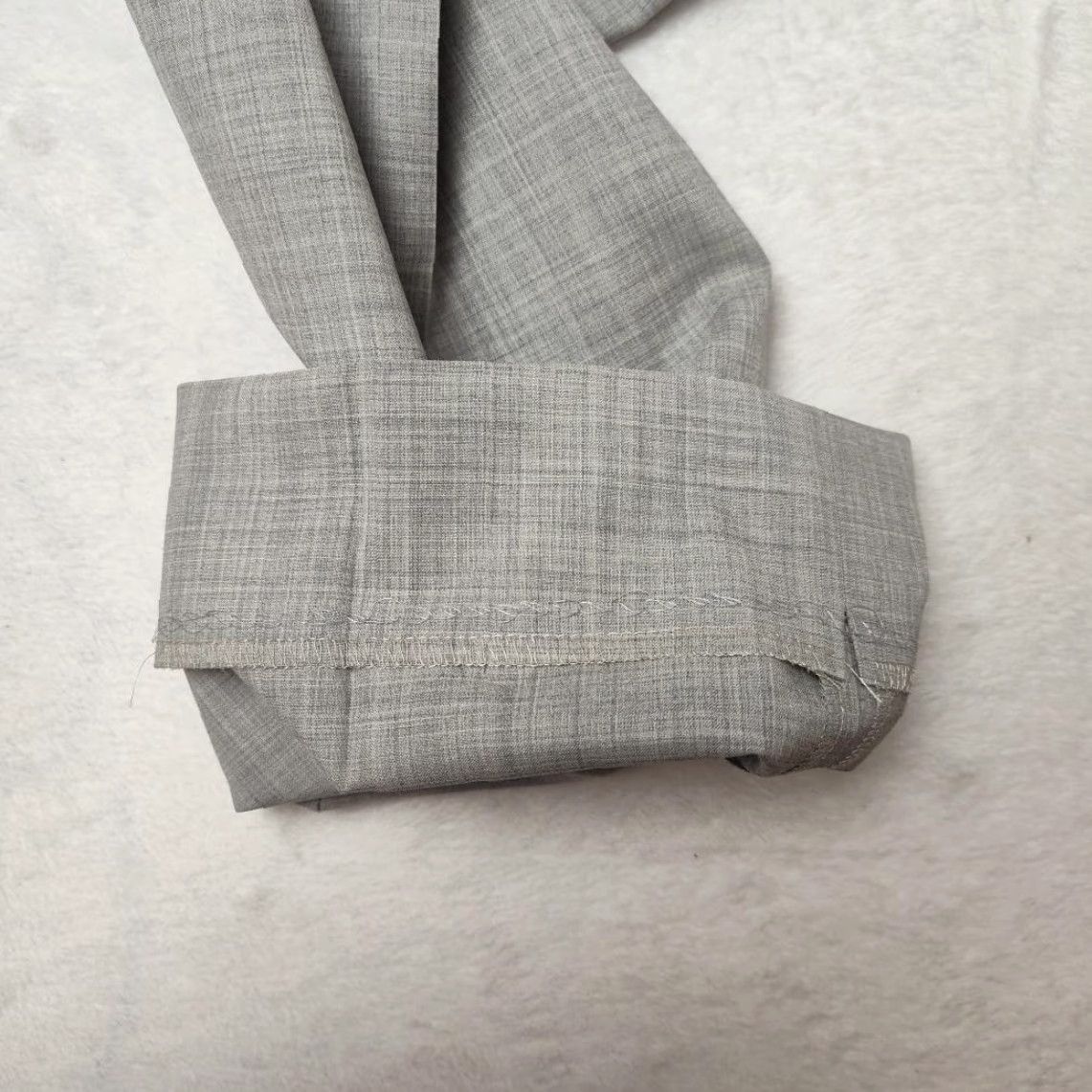 Zanella Pants Mens 36x30 Gray Wool Check Dress Flat Front Stretch Parker Italy