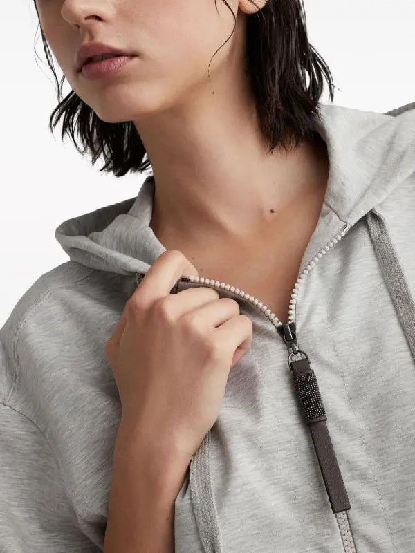 Brunello Cucinelli o1w1db10825 Cardigan Sweatshirt in Light/Pastel Grey Size M / US 6-8 / IT 42-44 - 4 Thumbnail