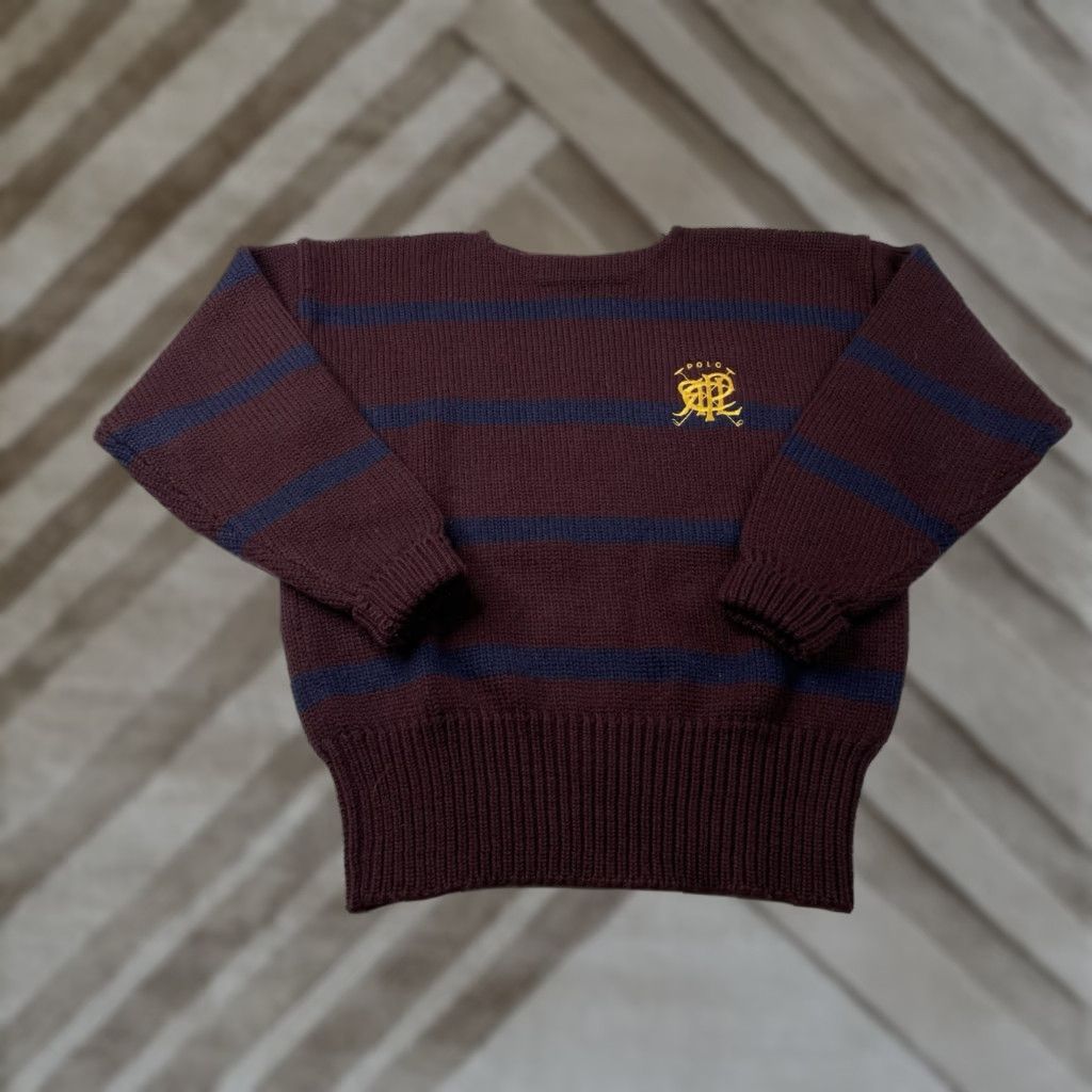 Polo Ralph Lauren VINTAGE Polo Ralph Lauren Striped Wool Knit Sweater Large Size US L / EU 52-54 / 3 - 1 Thumbnail