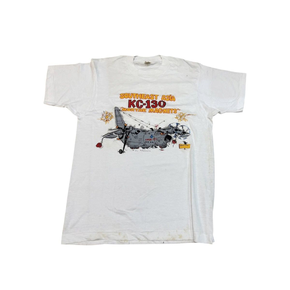 Vintage Vintage 80s Lockheed Martin KC-130 Mortar Magnet T-Shirt Size US M / EU 48-50 / 2 - 1 Thumbnail